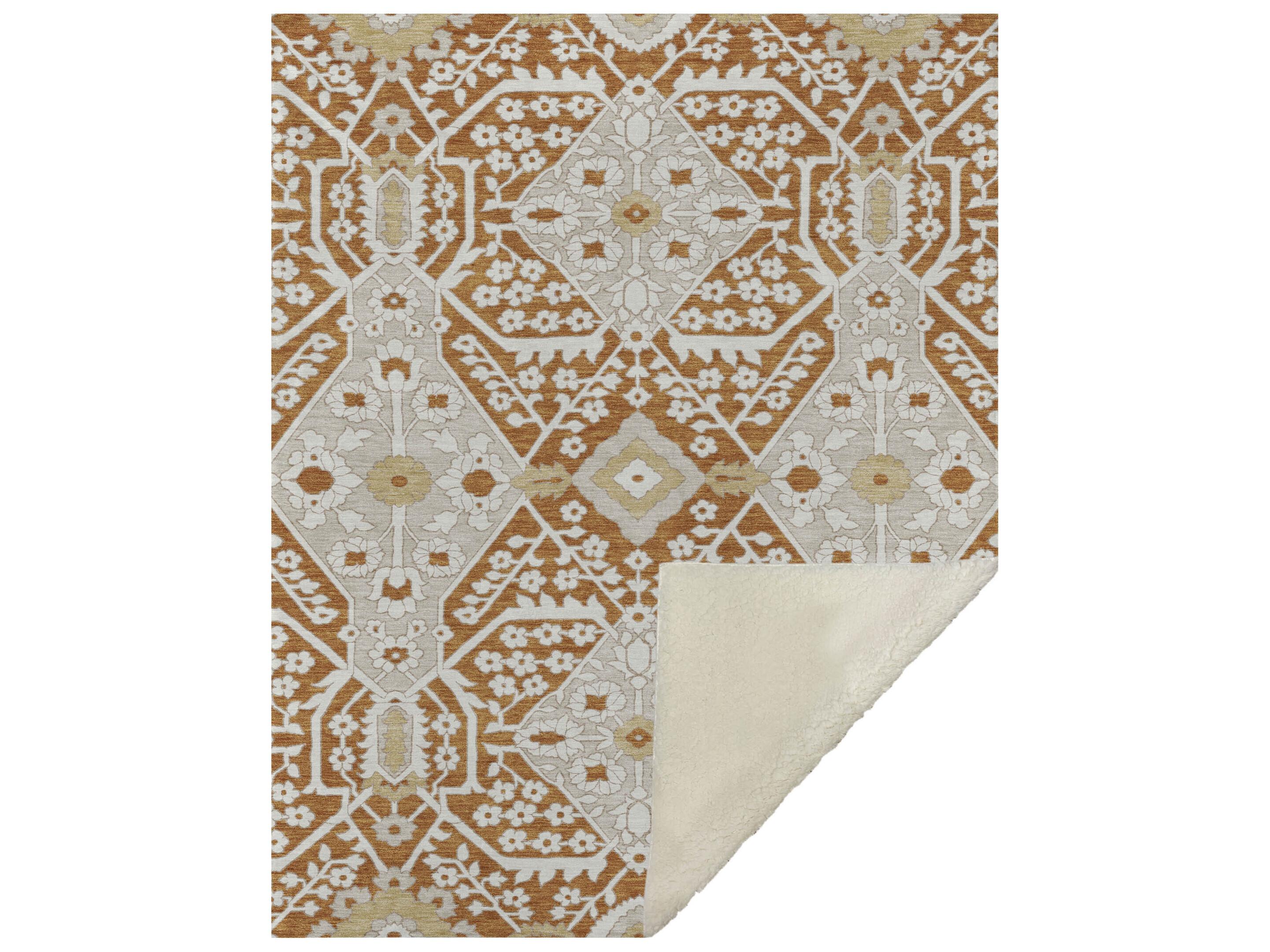 Dalyn Sherpa Orange Polyester Throw