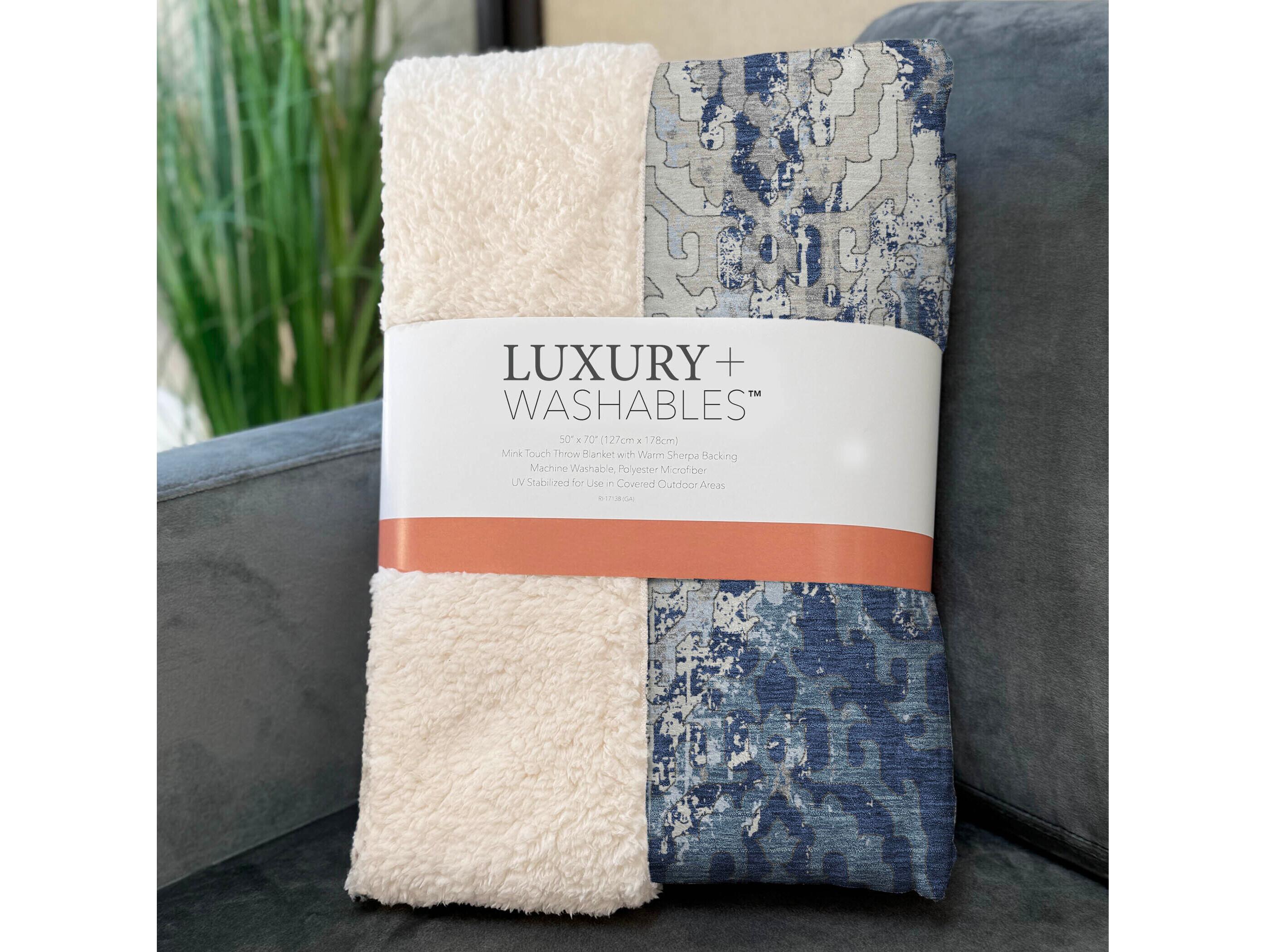 Dalyn Sherpa Blue Polyester Throw