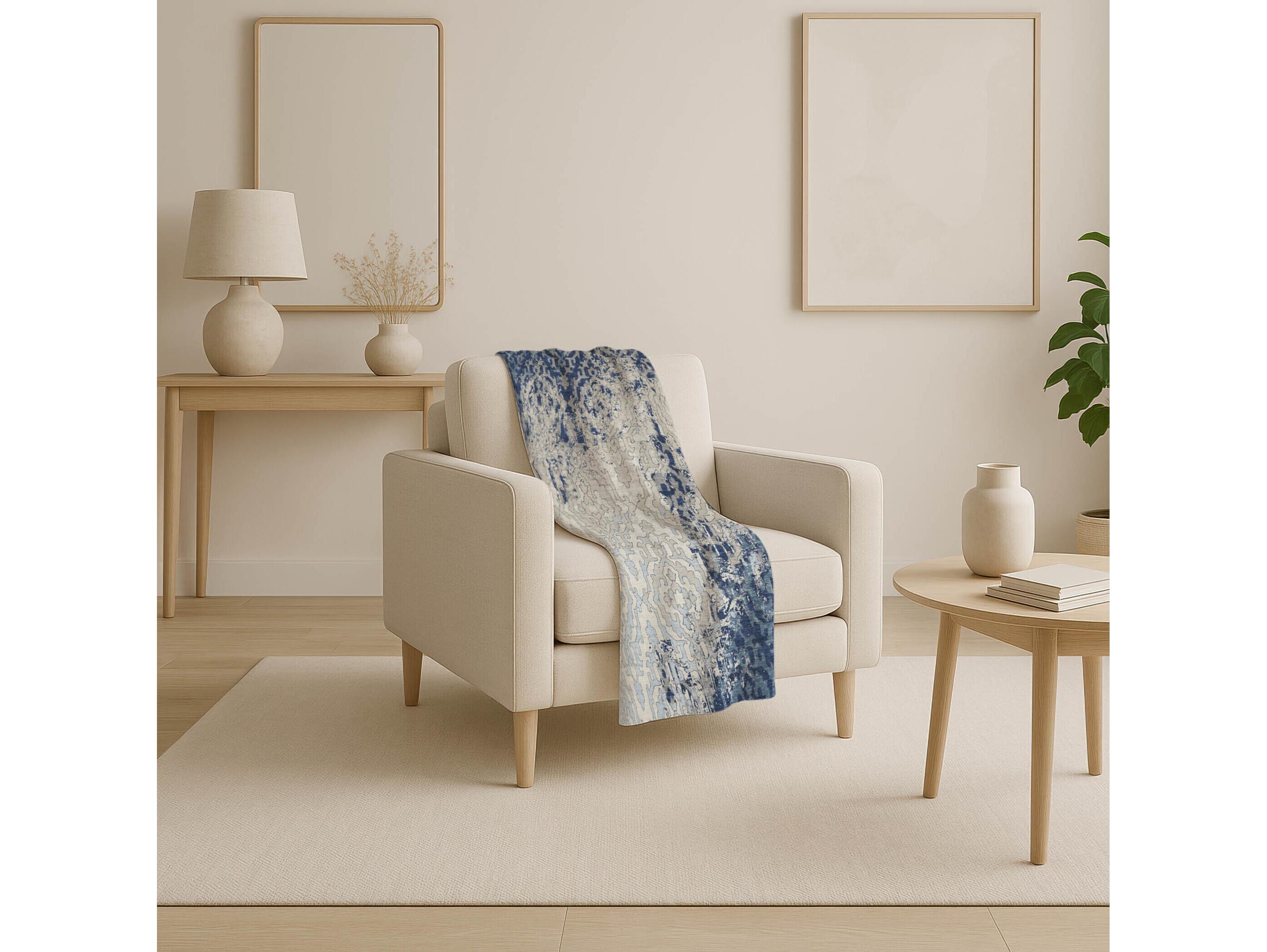 Dalyn Sherpa Blue Polyester Throw