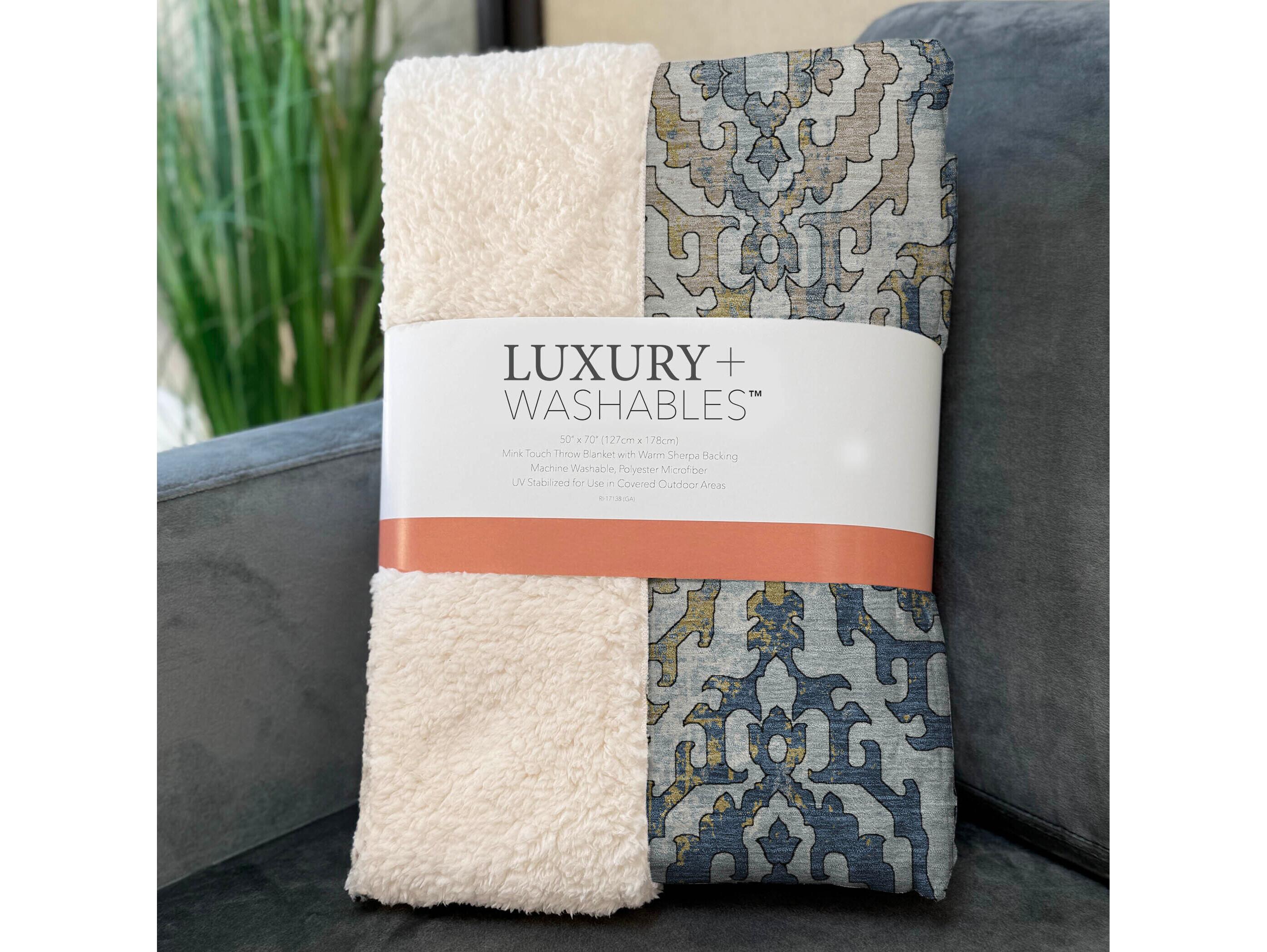 Dalyn Sherpa Blue Polyester Throw