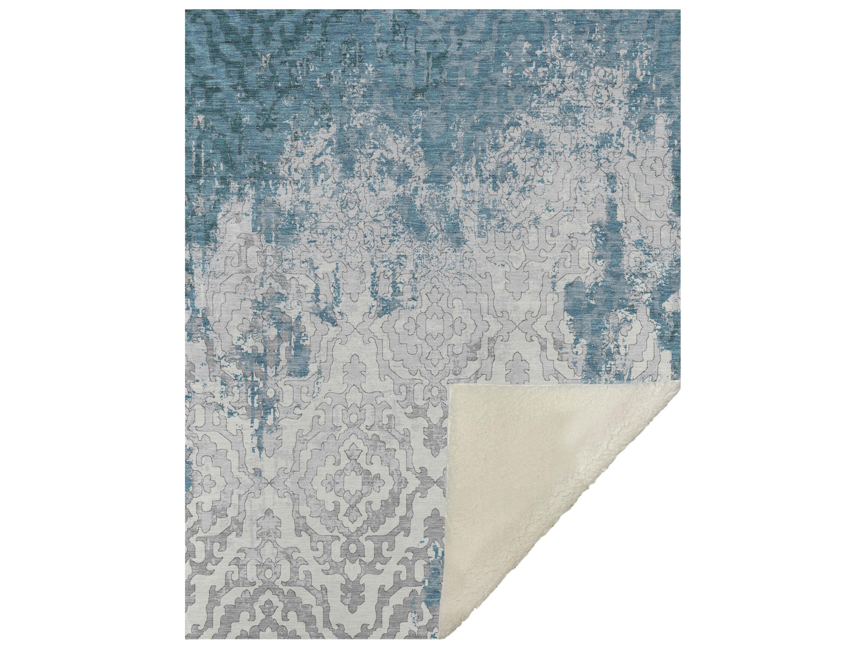 Dalyn Sherpa Teal Polyester Throw