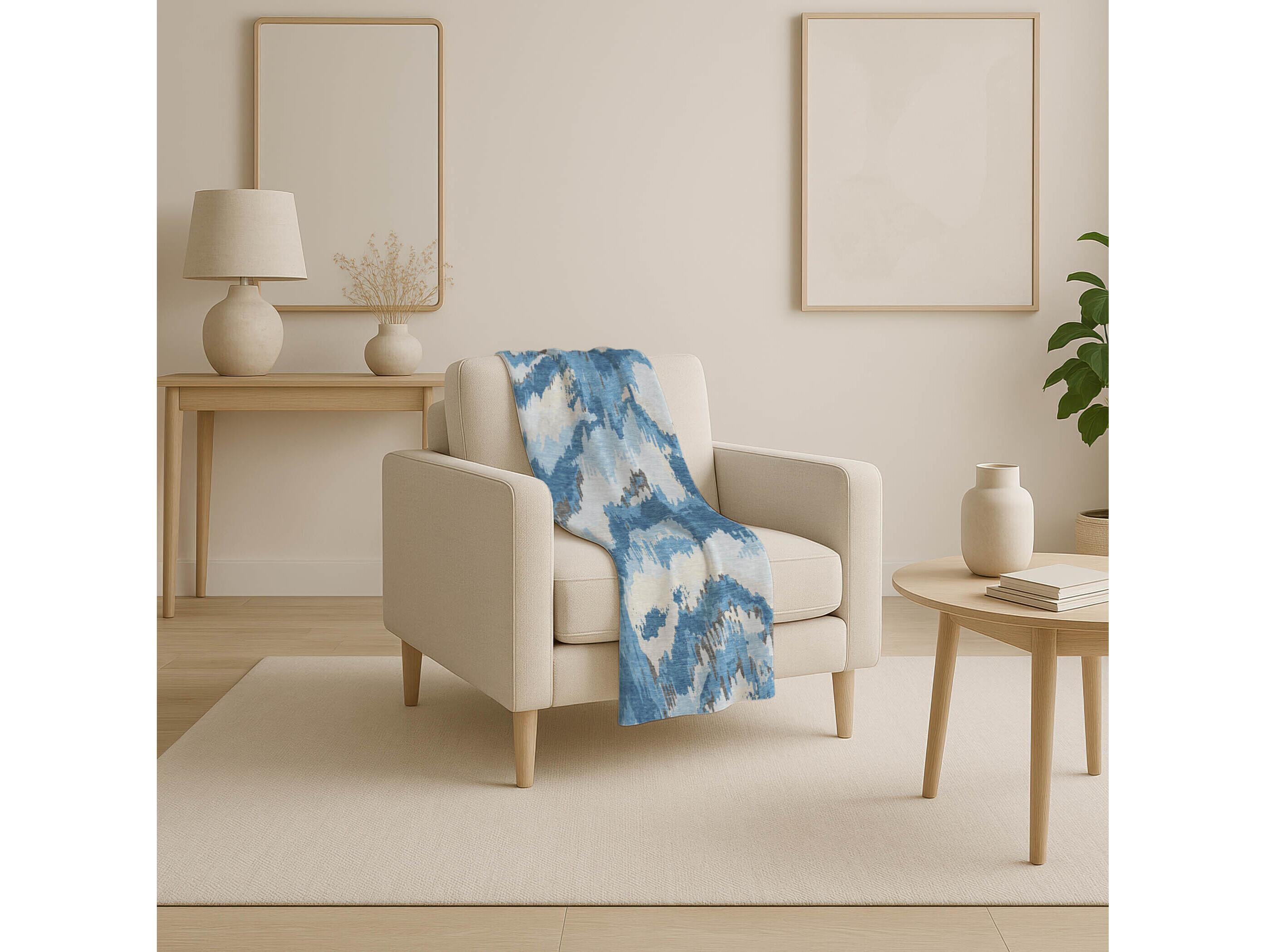 Dalyn Sherpa Blue Polyester Throw