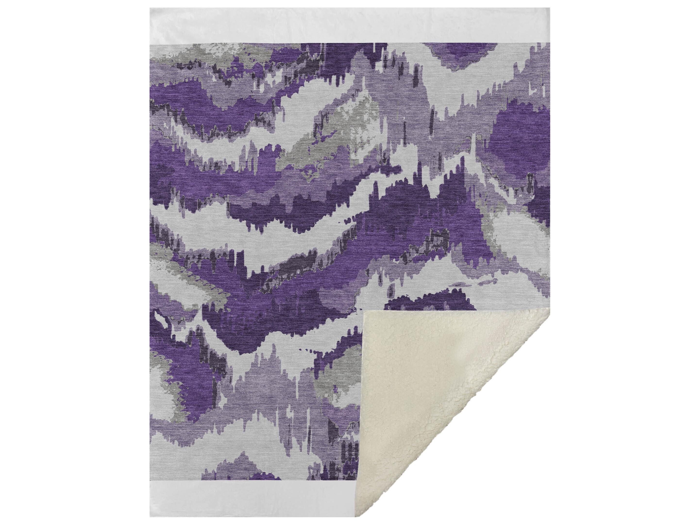 Dalyn Sherpa Purple Polyester Throw