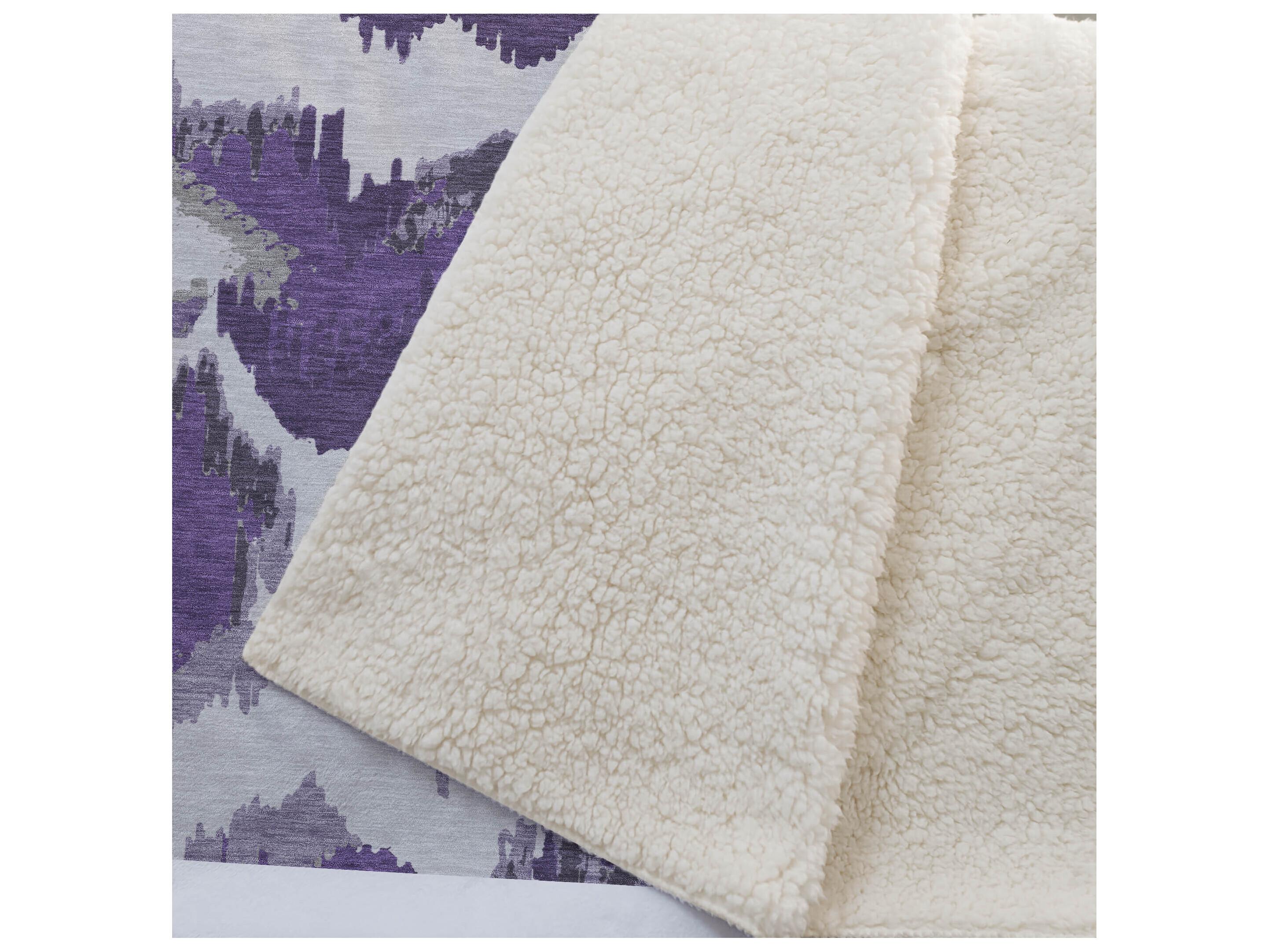 Dalyn Sherpa Purple Polyester Throw