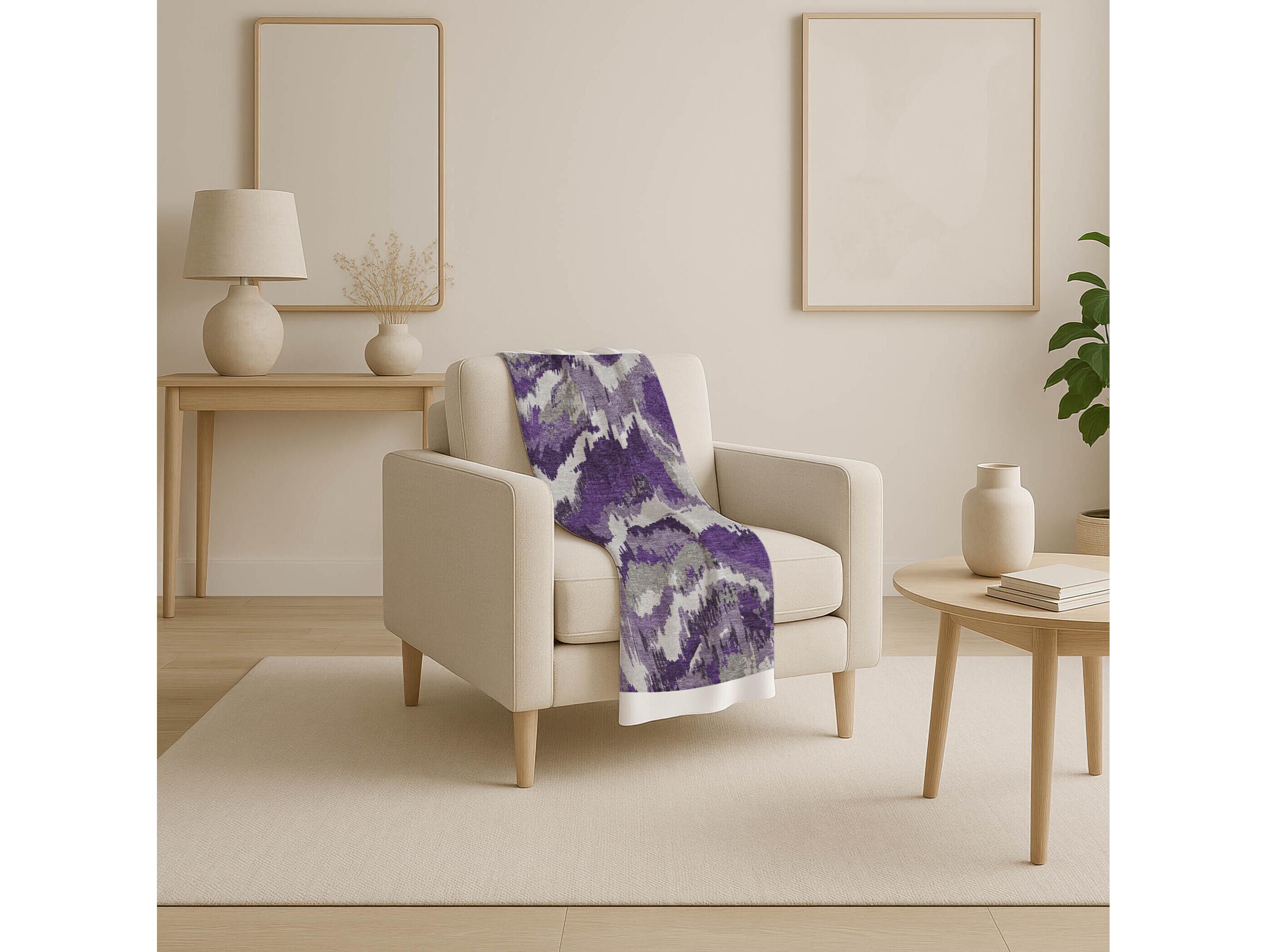 Dalyn Sherpa Purple Polyester Throw