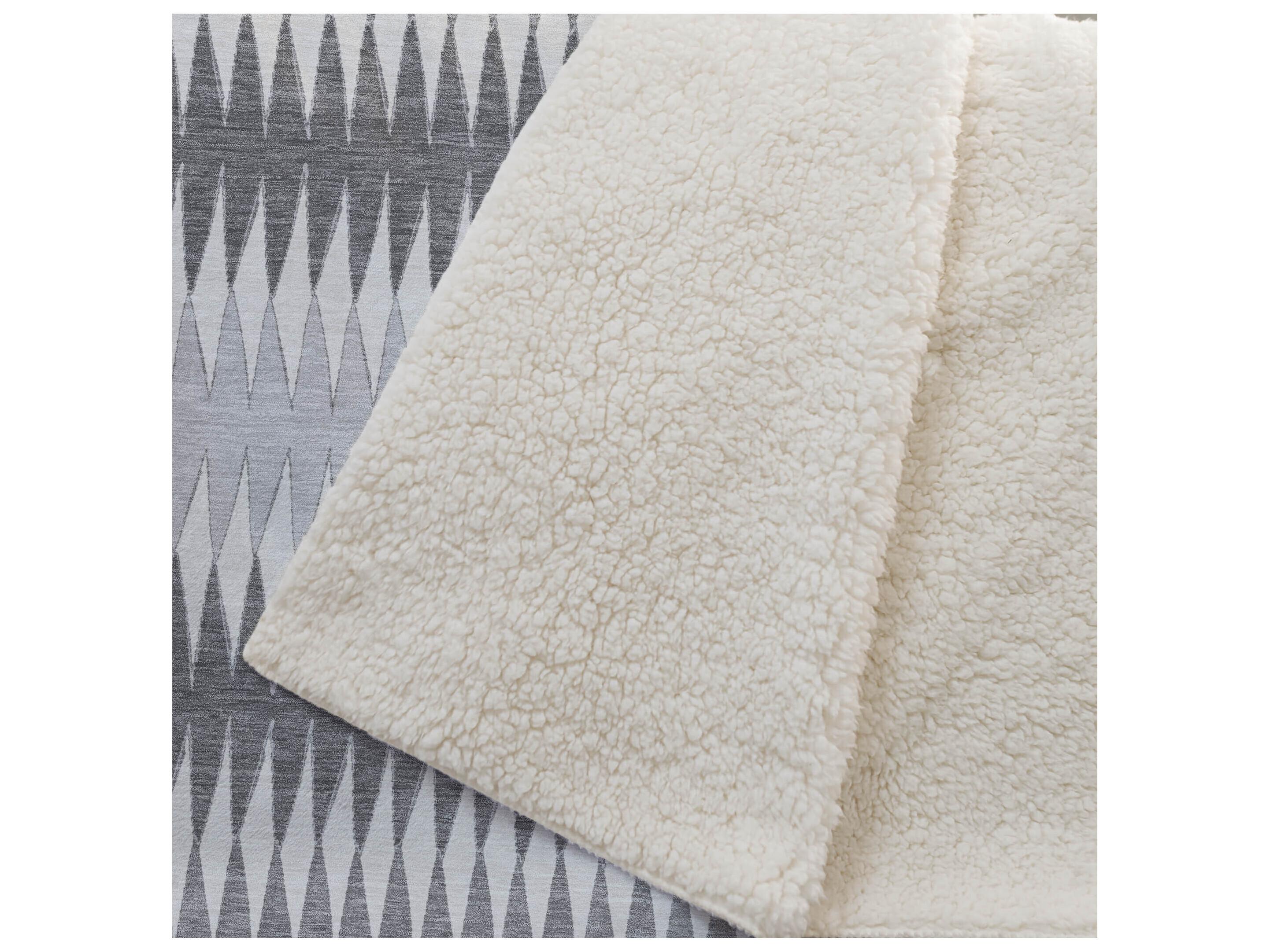 Dalyn Sherpa Gray Polyester Throw