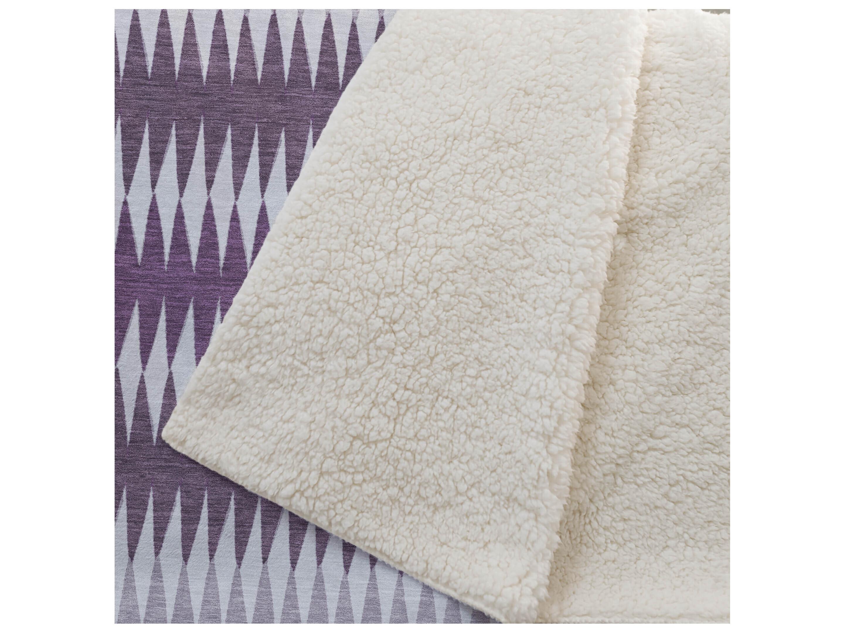 Dalyn Sherpa Purple Polyester Throw