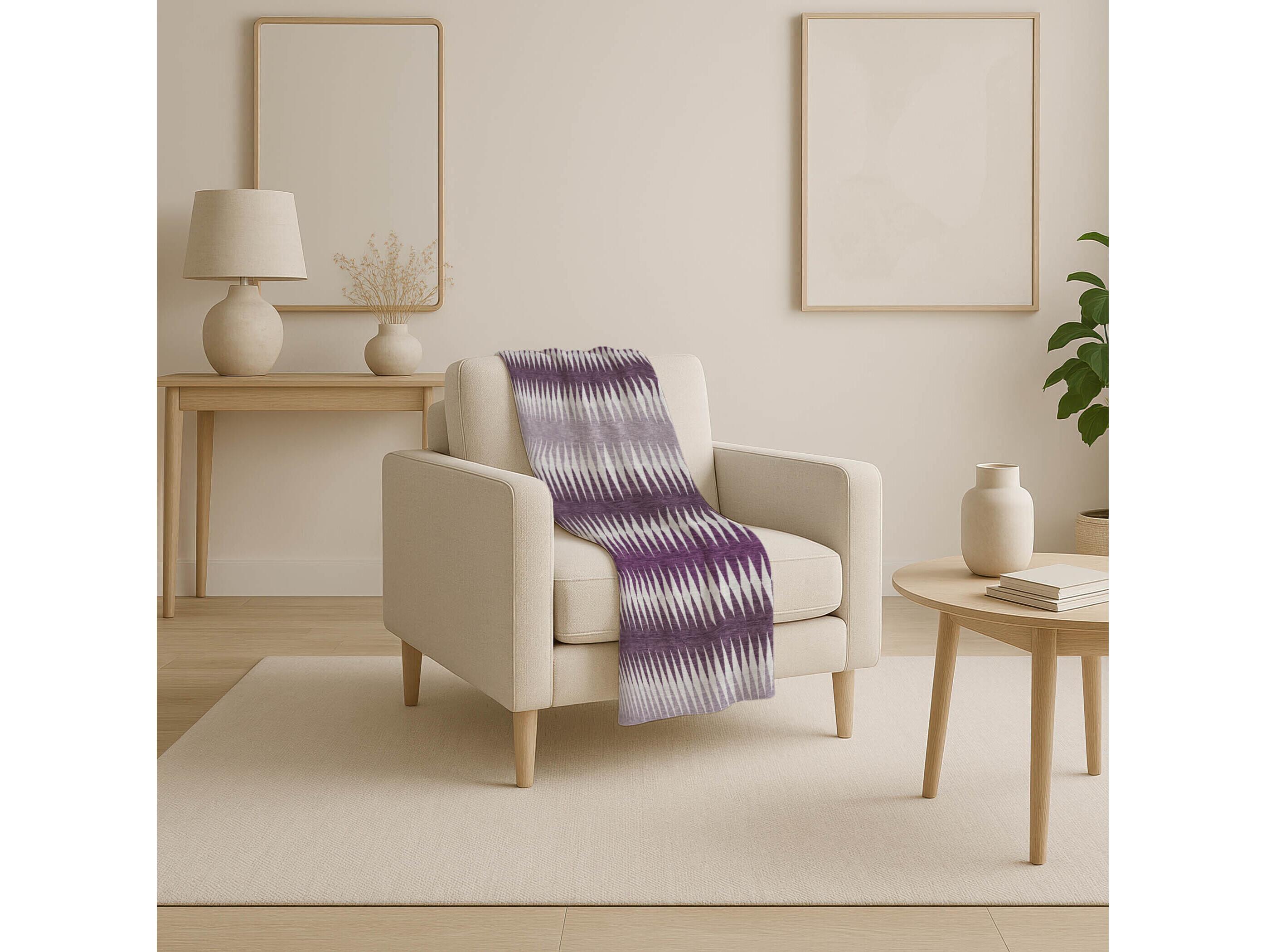 Dalyn Sherpa Purple Polyester Throw