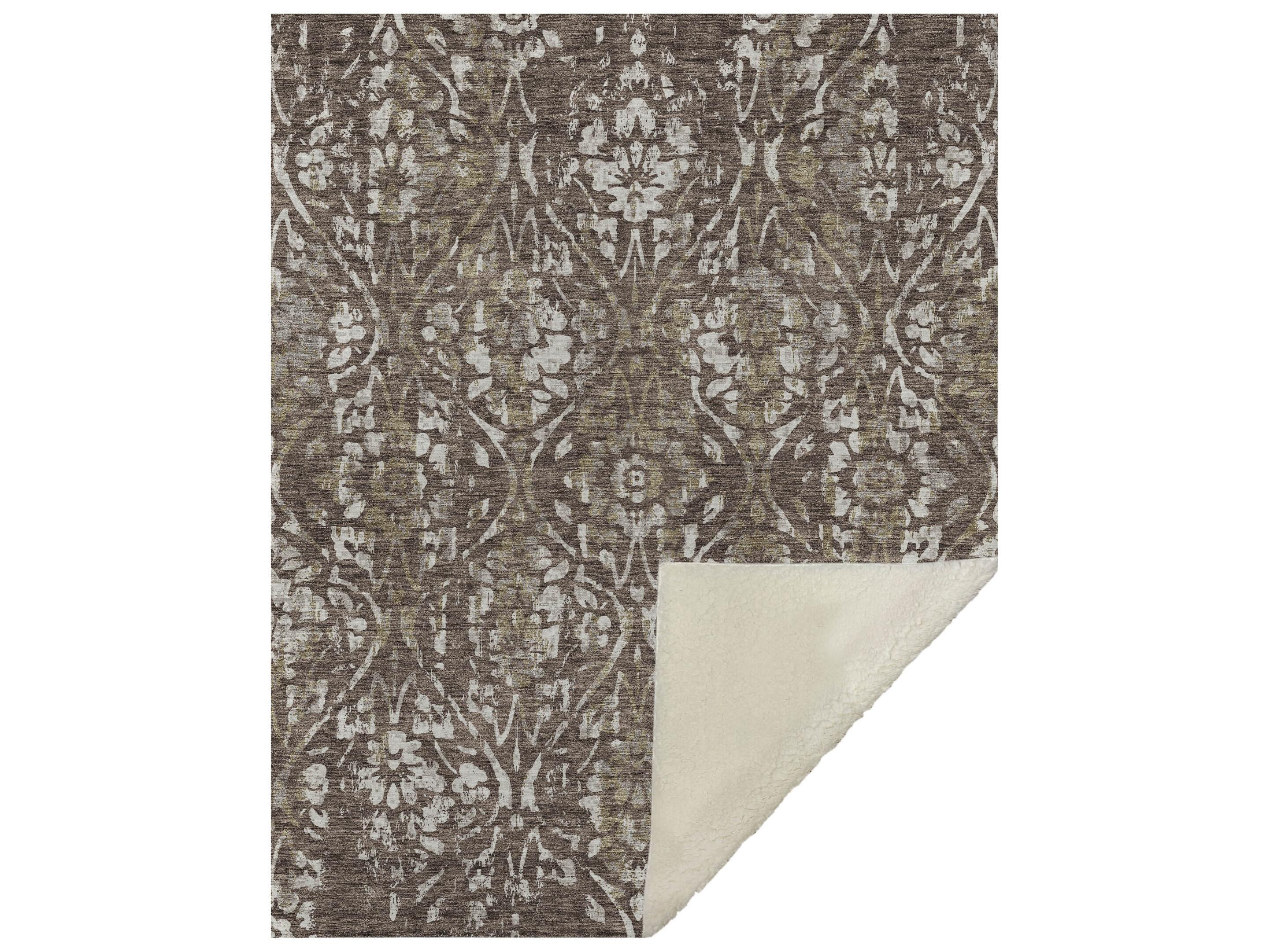 Dalyn Sherpa Brown Polyester Throw