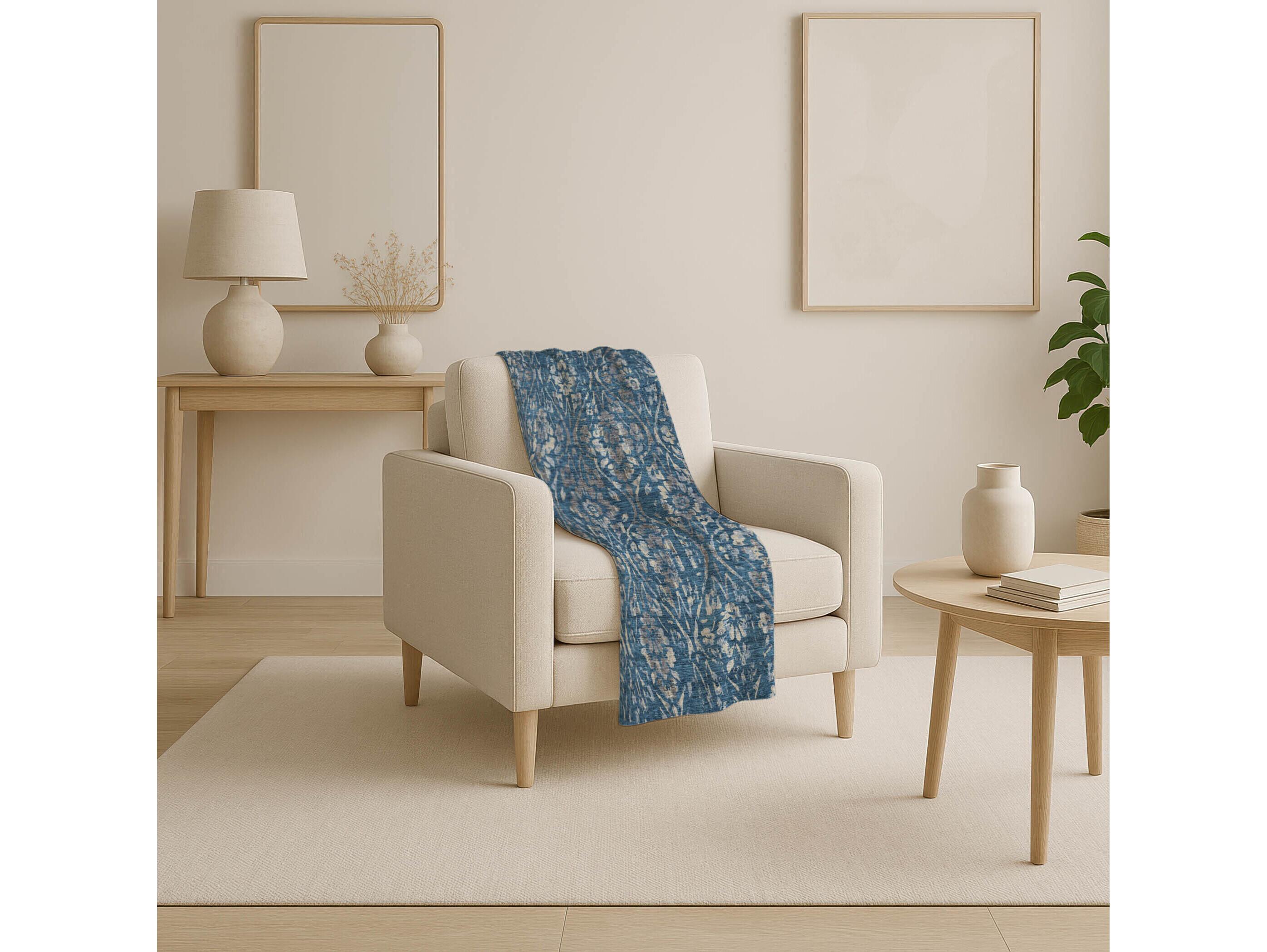 Dalyn Sherpa Blue Polyester Throw