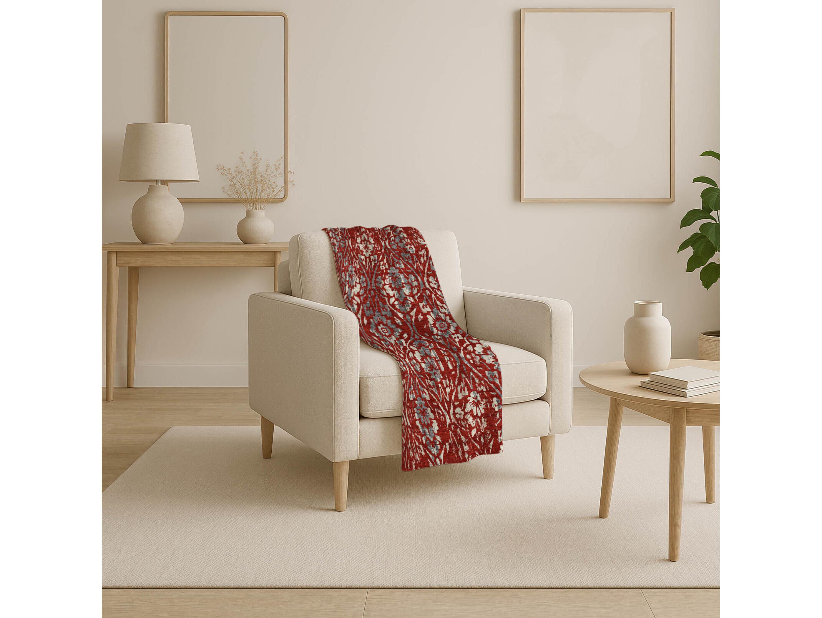 Dalyn Sherpa Red Polyester Throw