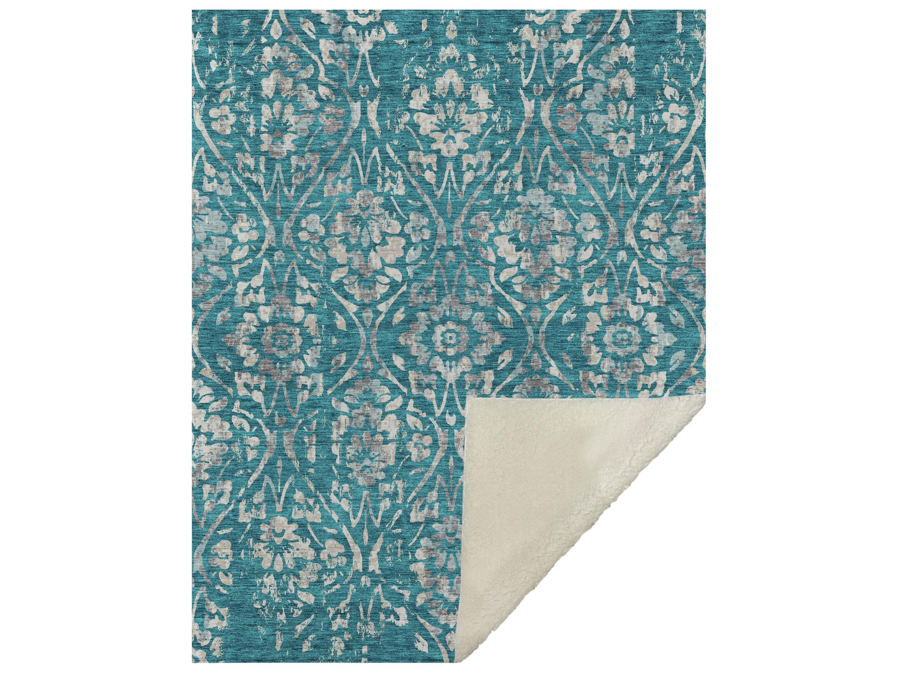 Dalyn Sherpa Teal Polyester Throw