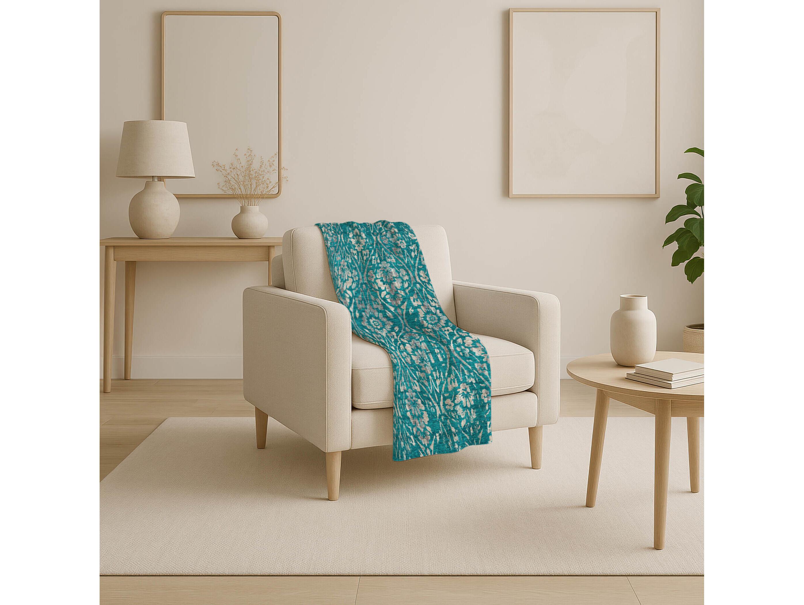 Dalyn Sherpa Teal Polyester Throw