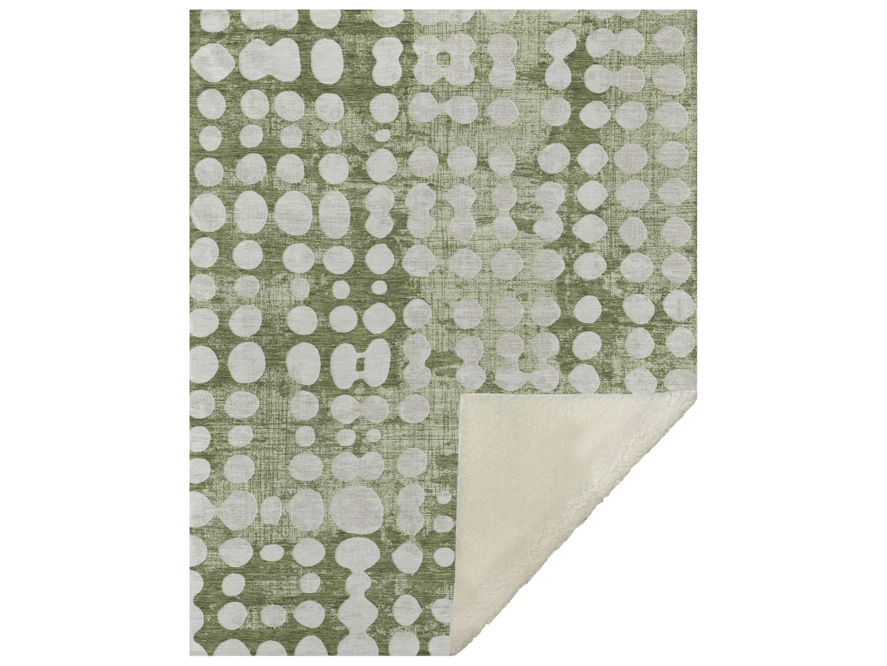 Dalyn Sherpa Green Polyester Throw