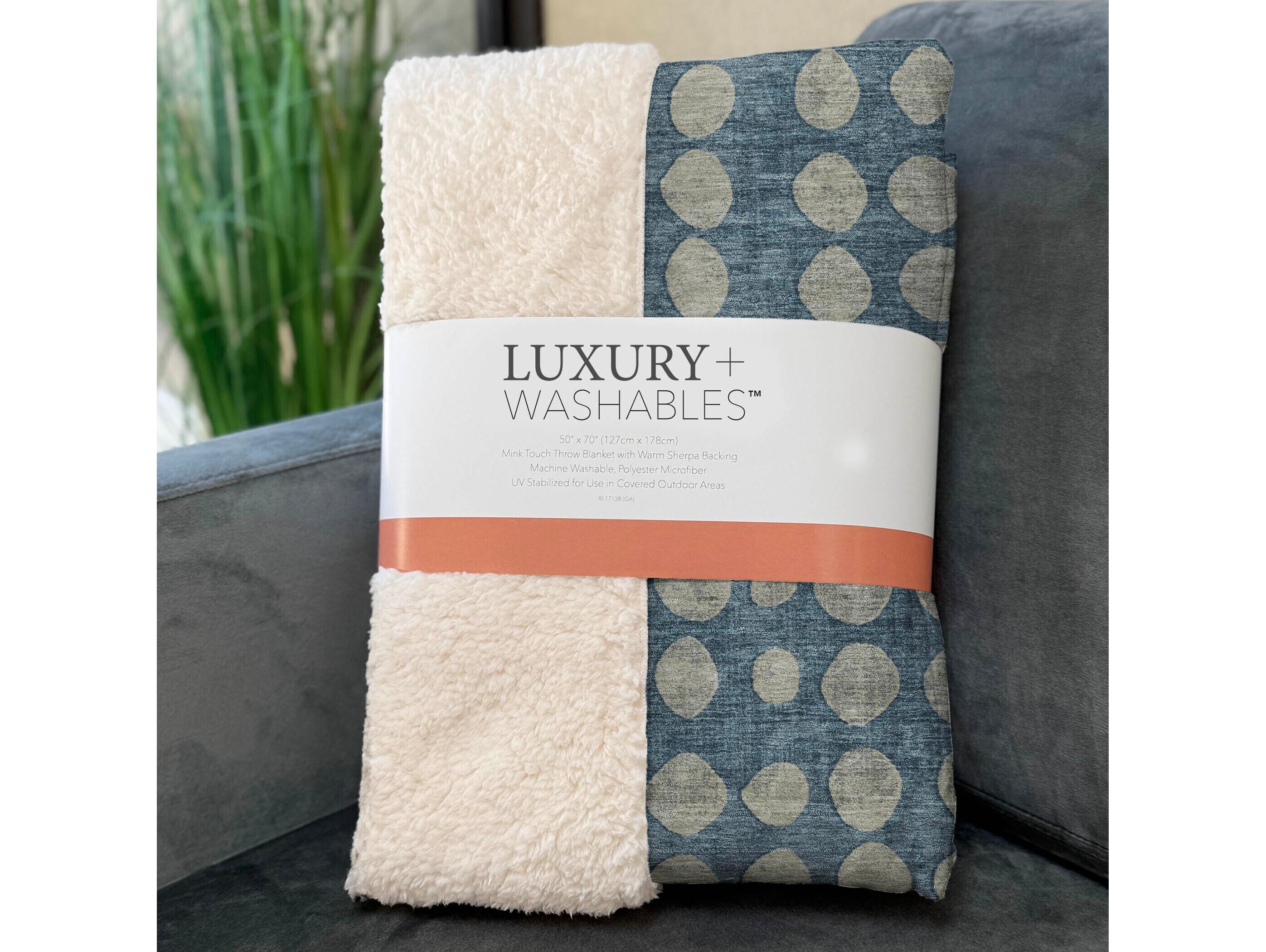 Dalyn Sherpa Blue Polyester Throw