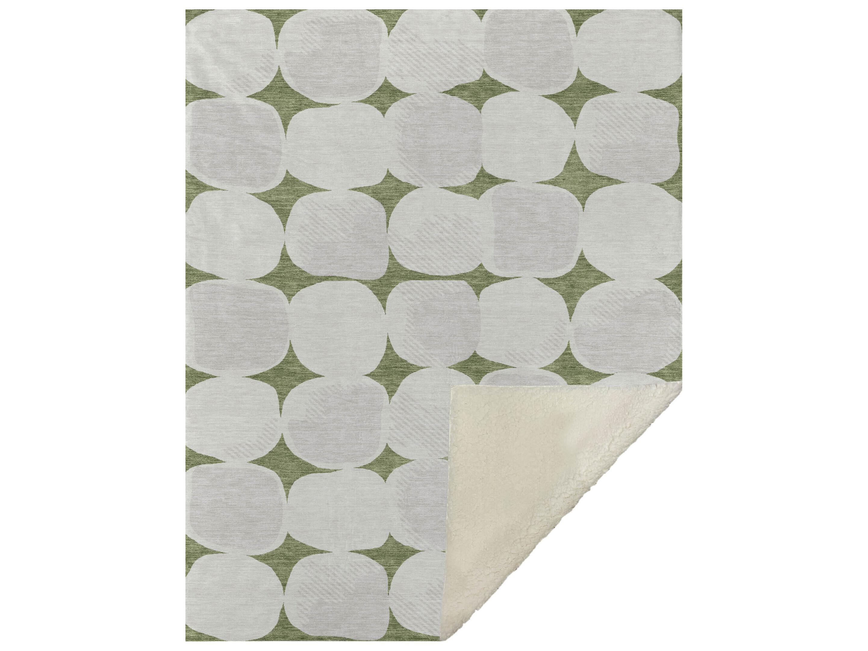 Dalyn Sherpa Green Polyester Throw