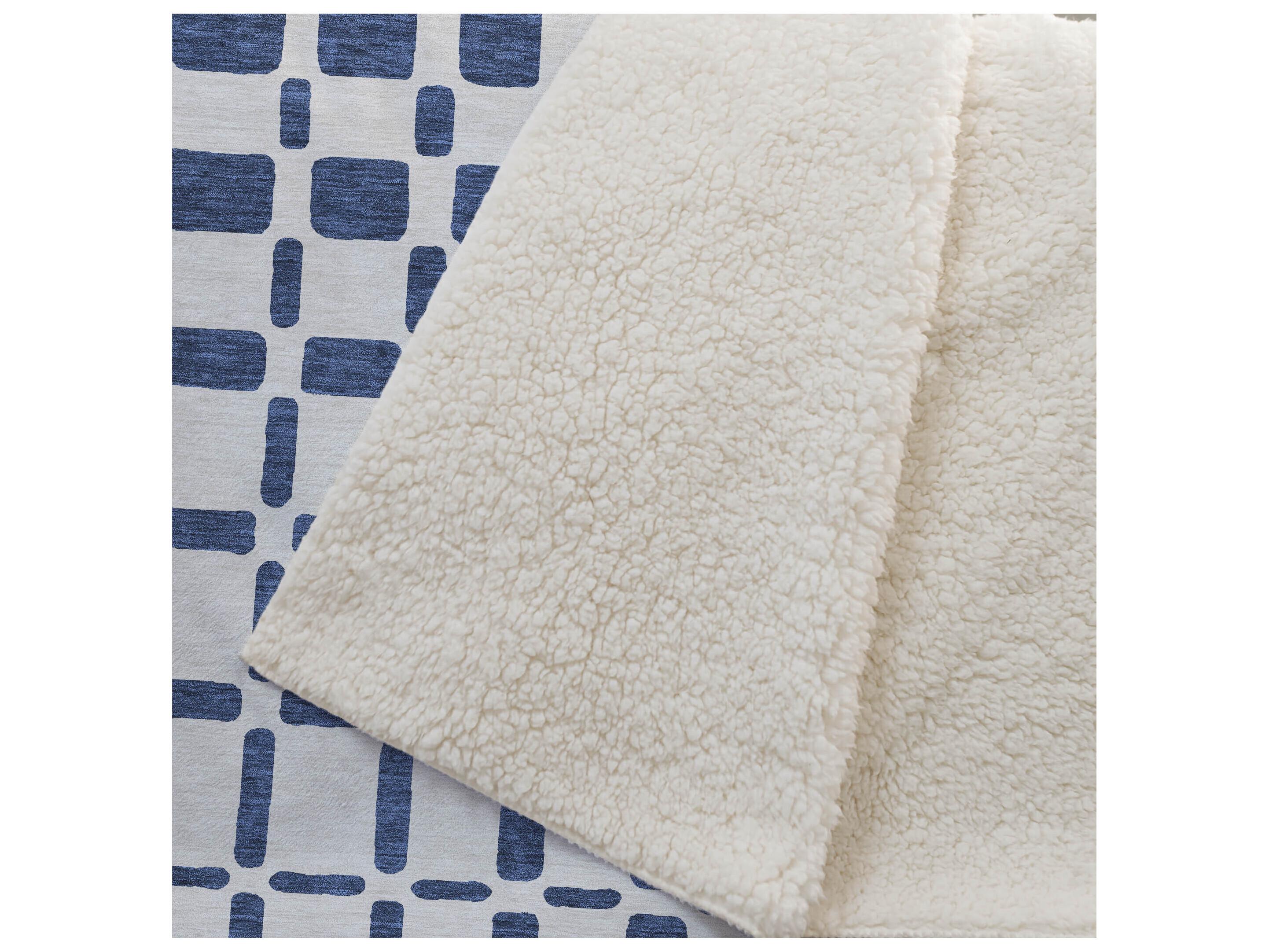 Dalyn Sherpa Blue Polyester Throw