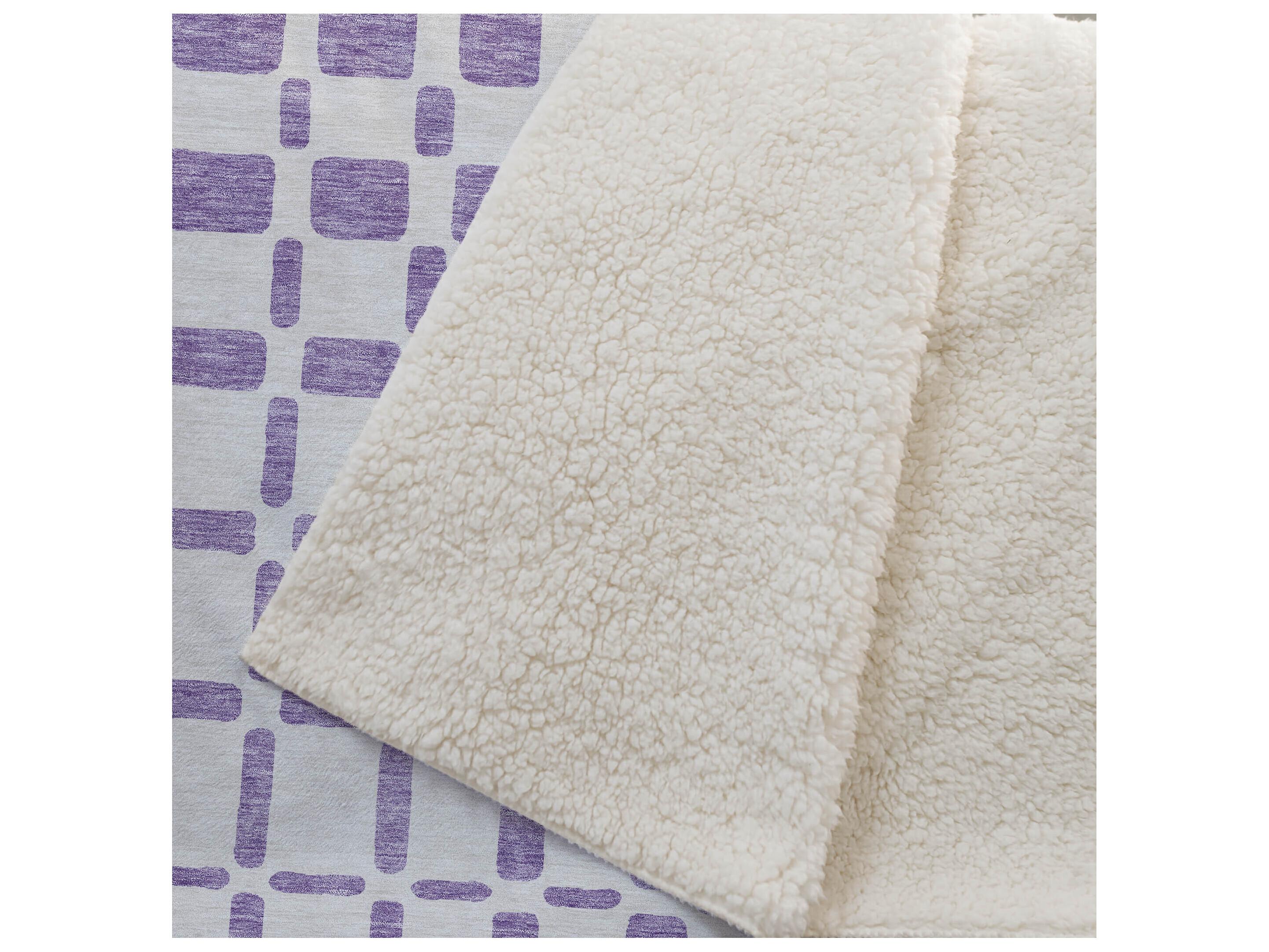 Dalyn Sherpa Purple Polyester Throw
