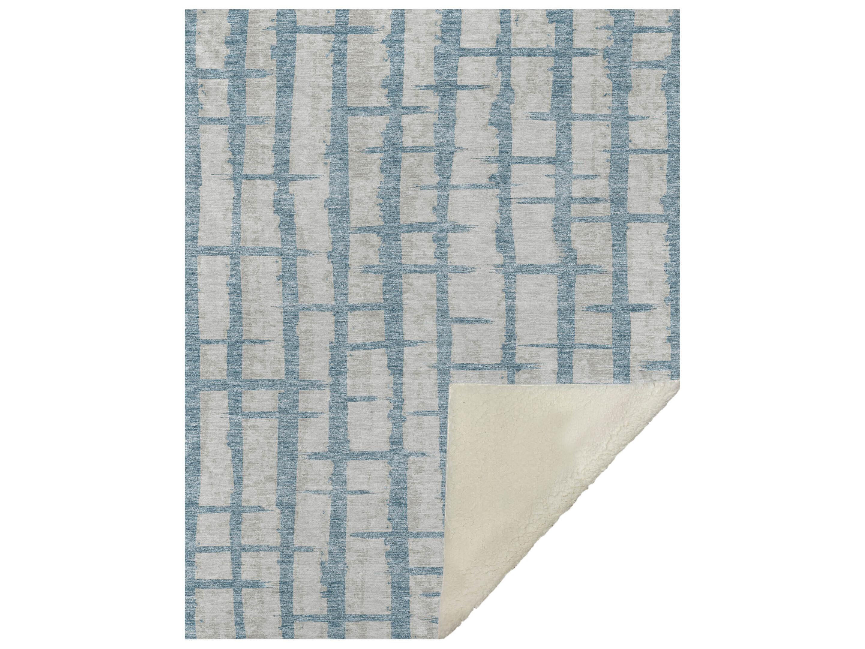 Dalyn Sherpa Blue Polyester Throw