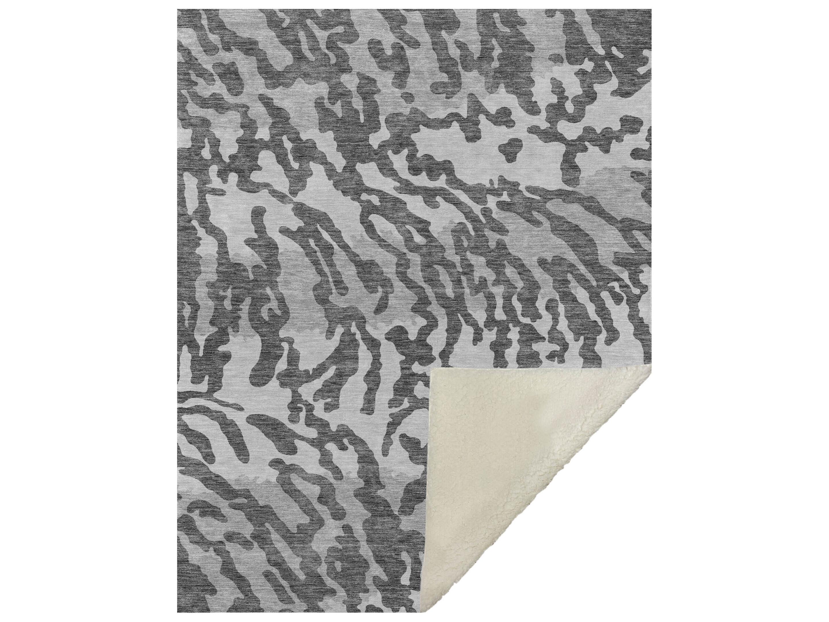 Dalyn Sherpa Gray Polyester Throw