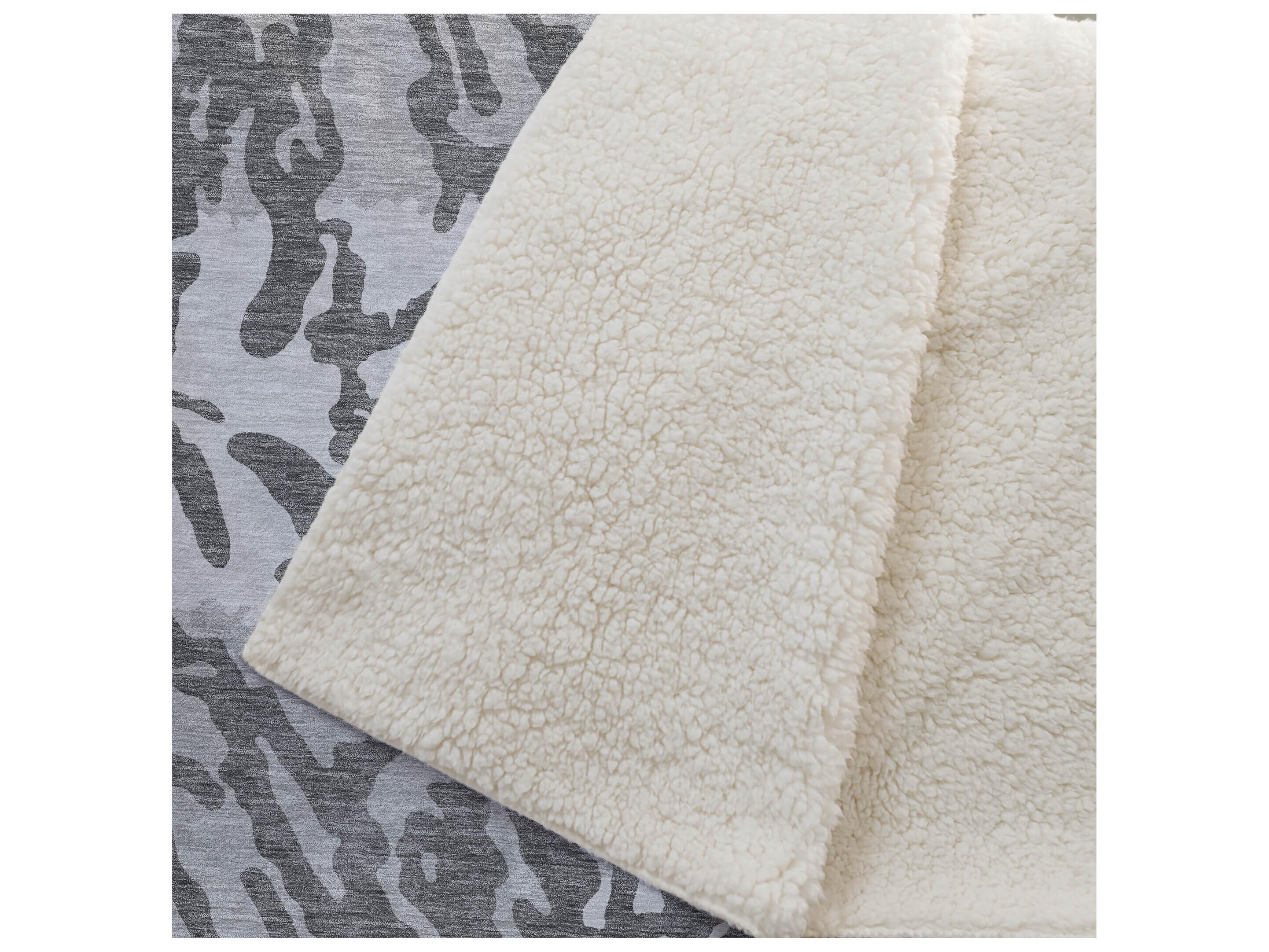 Dalyn Sherpa Gray Polyester Throw