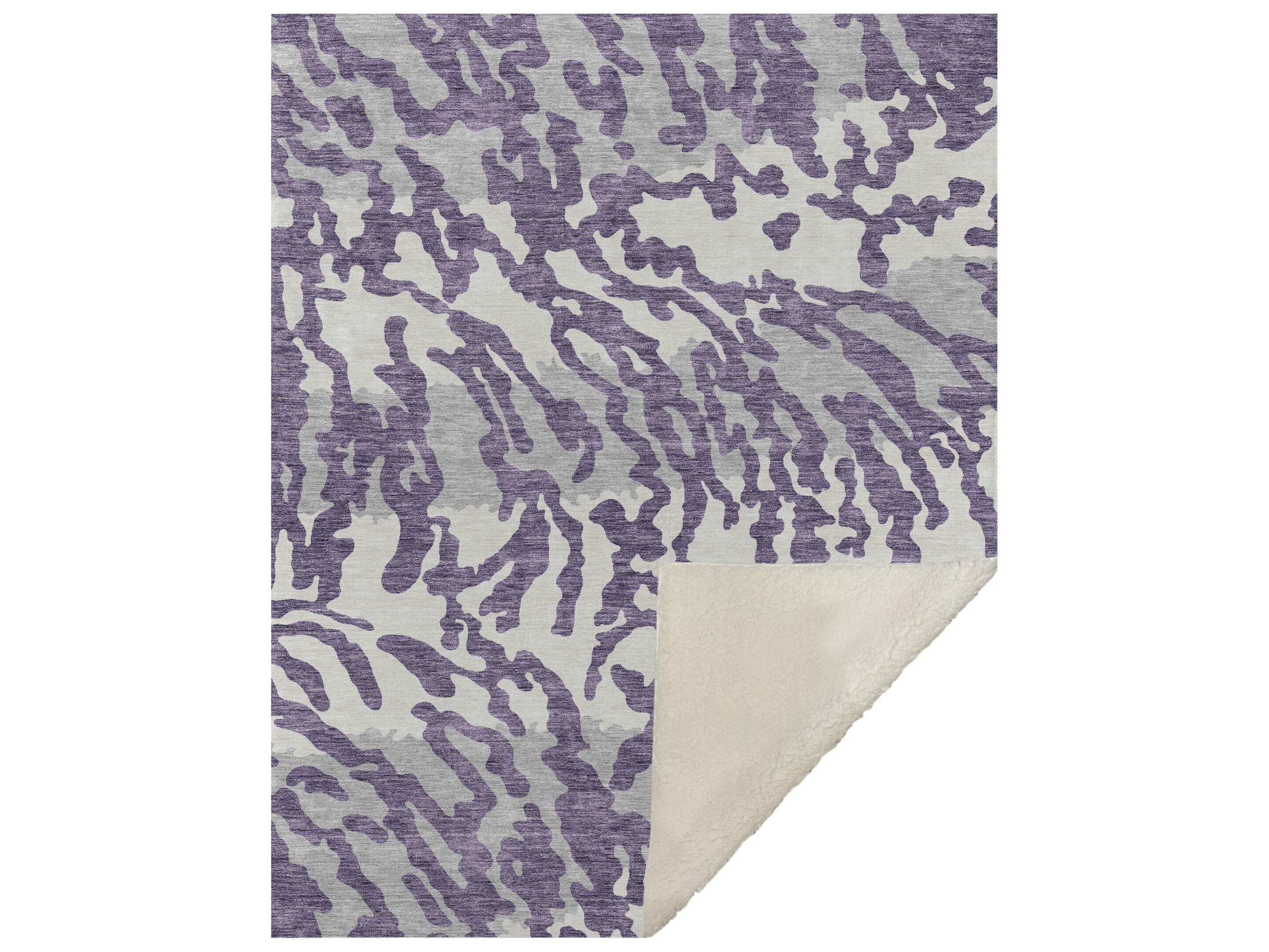 Dalyn Sherpa Purple Polyester Throw