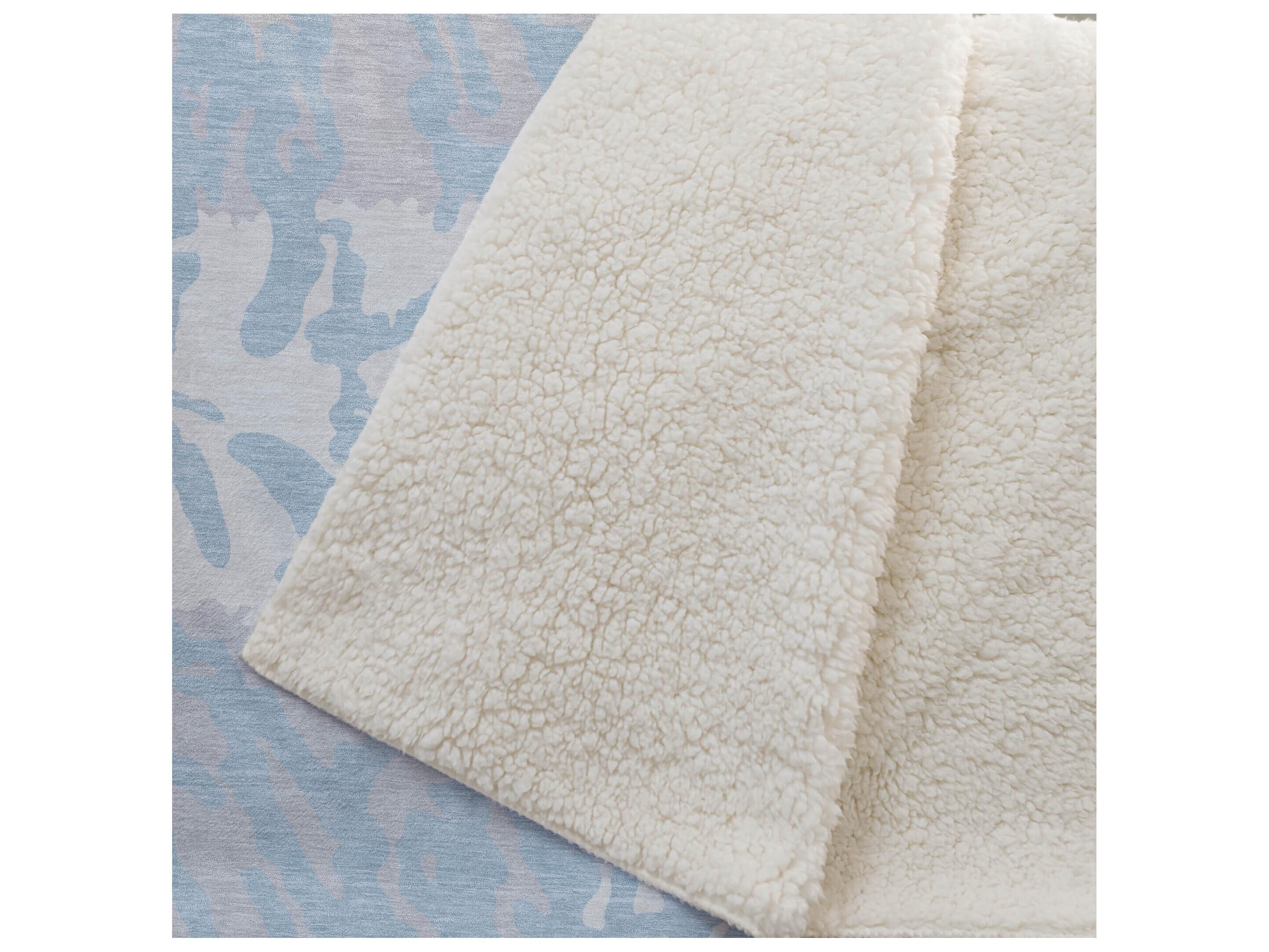 Dalyn Sherpa Blue Polyester Throw