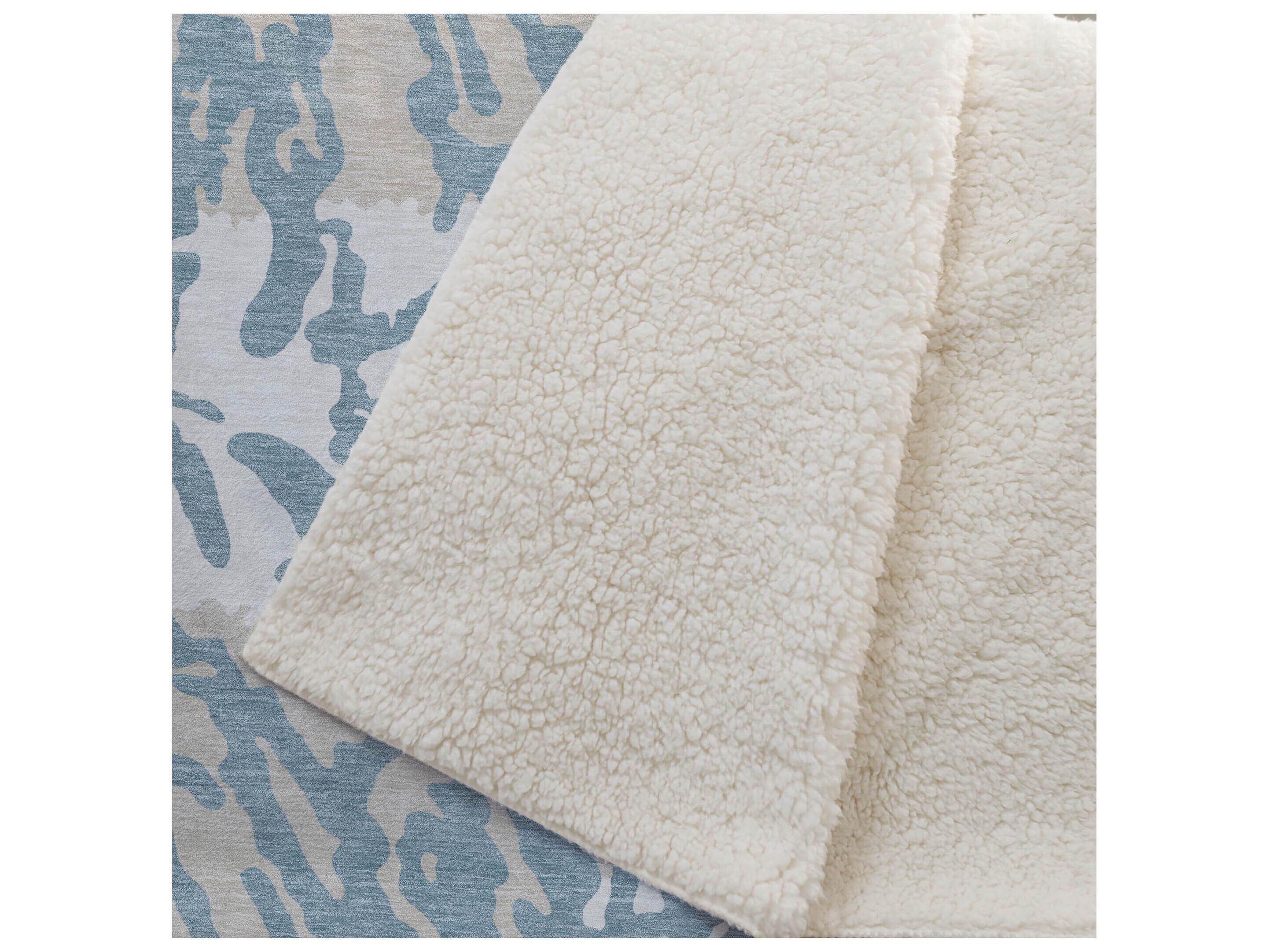 Dalyn Sherpa Teal Polyester Throw