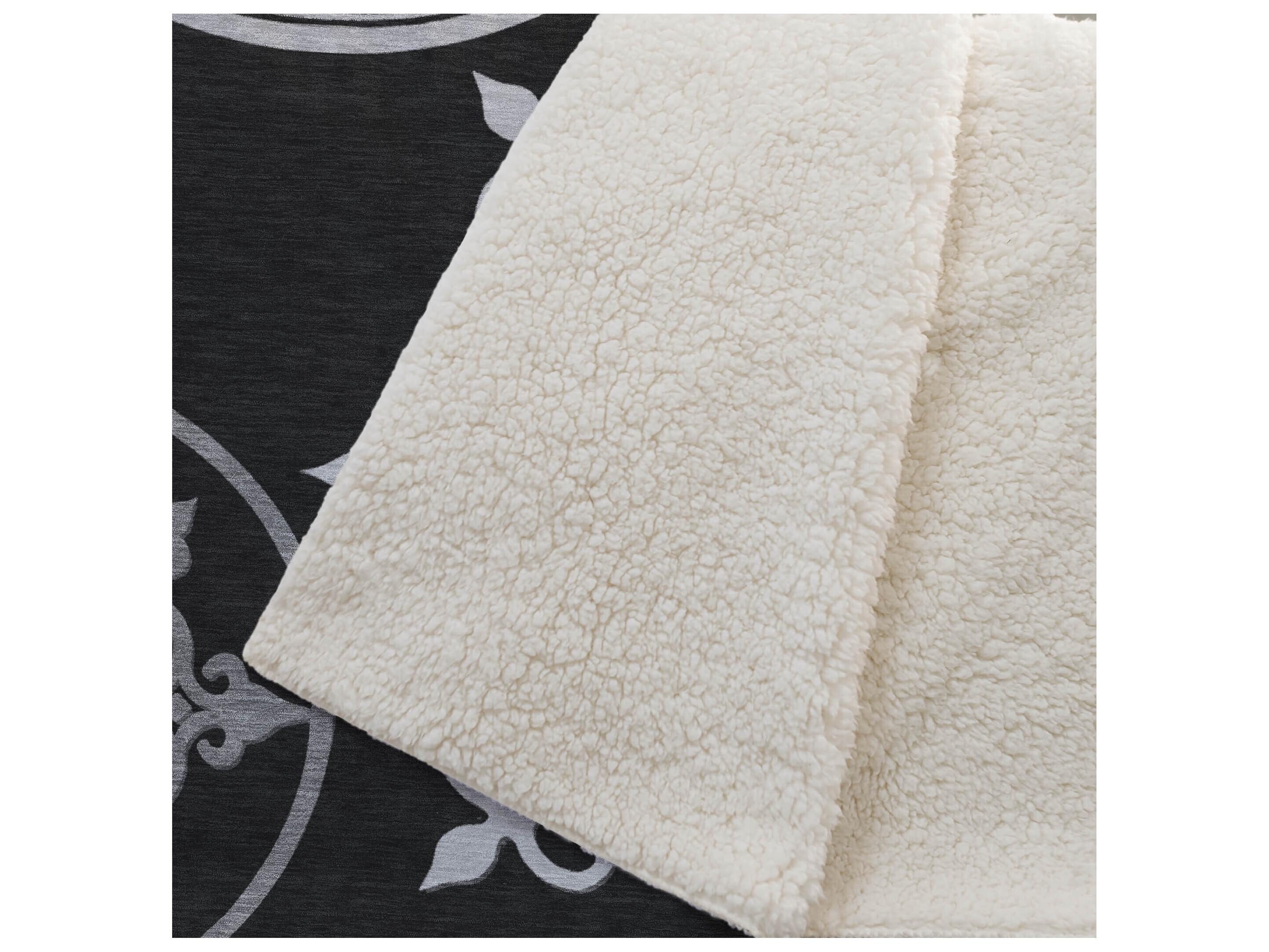 Dalyn Sherpa Black Polyester Throw