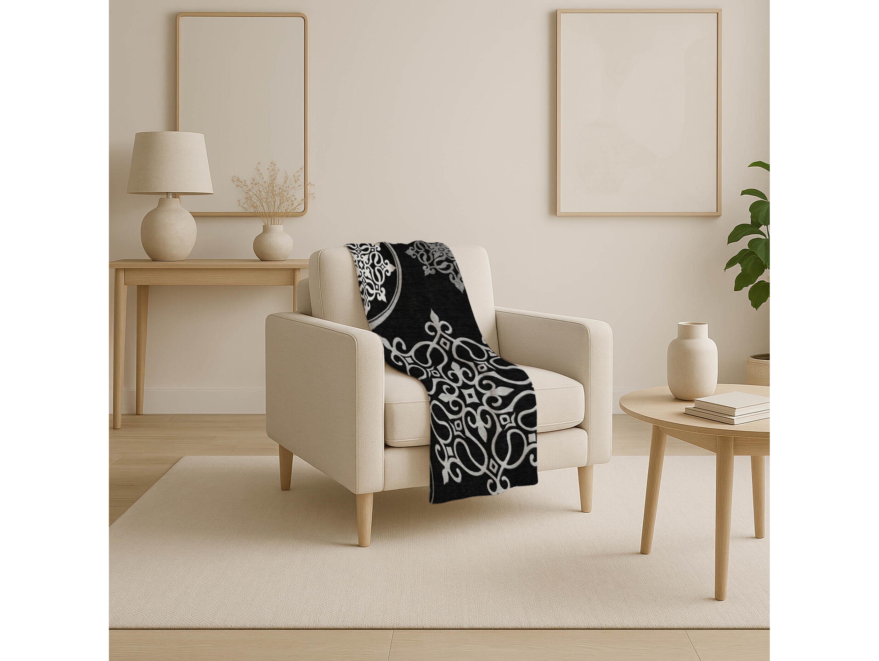 Dalyn Sherpa Black Polyester Throw