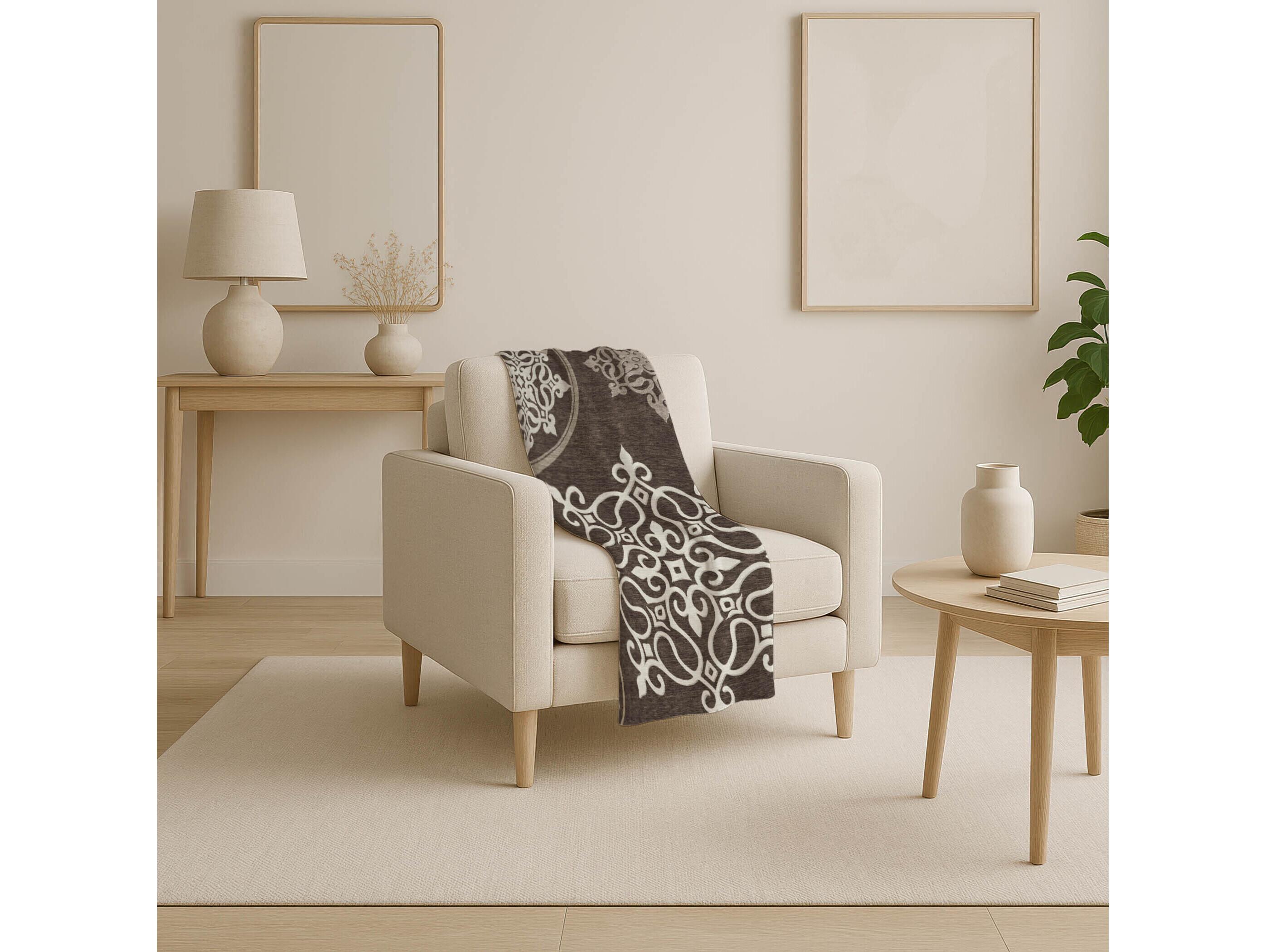 Dalyn Sherpa Brown Polyester Throw