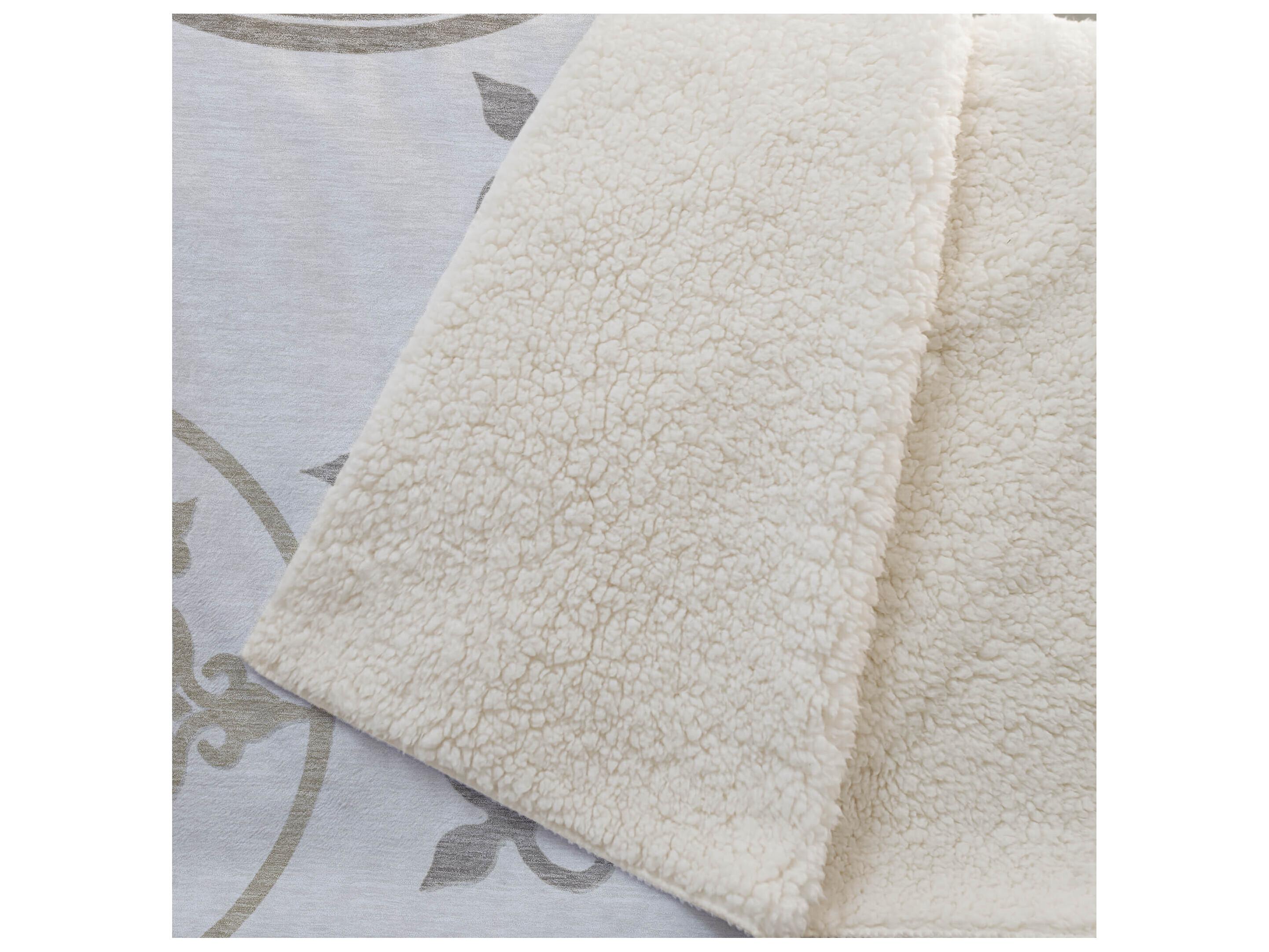 Dalyn Sherpa Ivory Polyester Throw