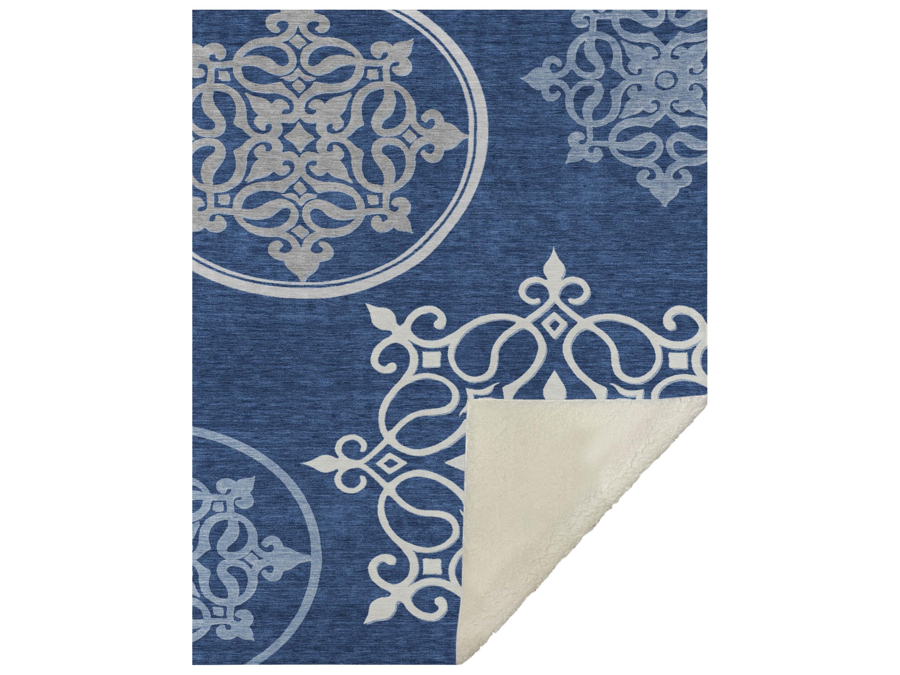 Dalyn Sherpa Blue Polyester Throw