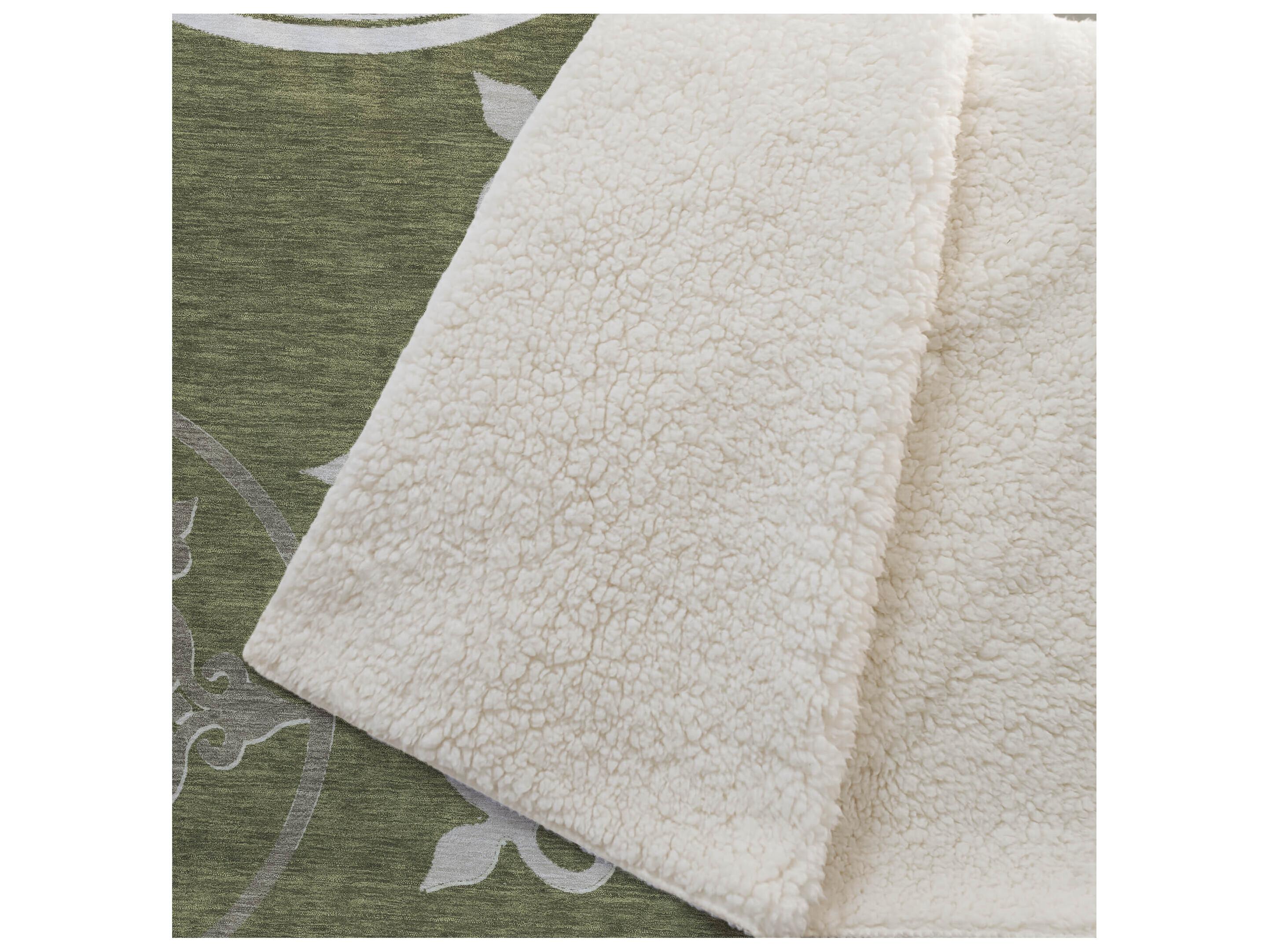 Dalyn Sherpa Green Polyester Throw