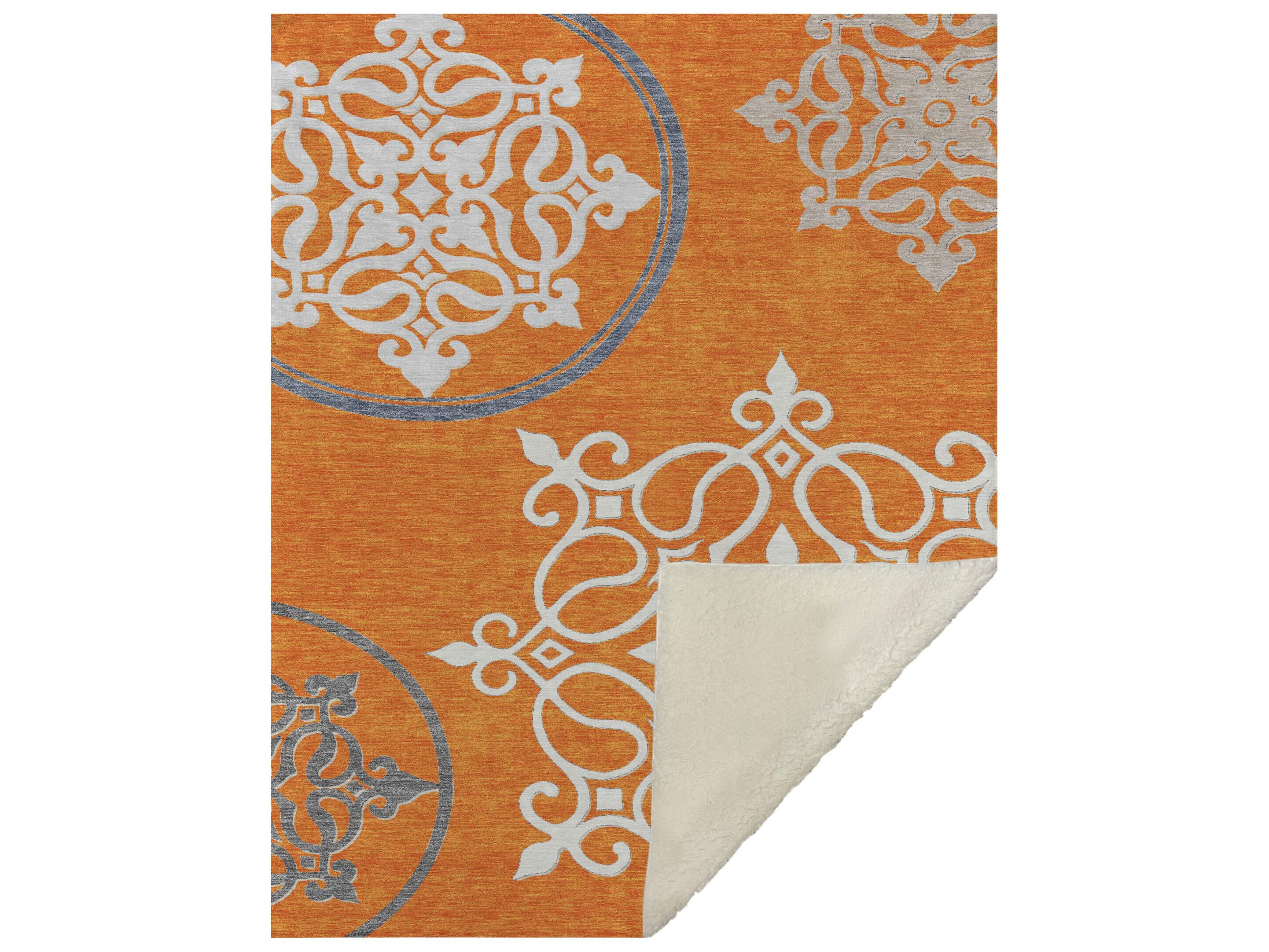 Dalyn Sherpa Orange Polyester Throw