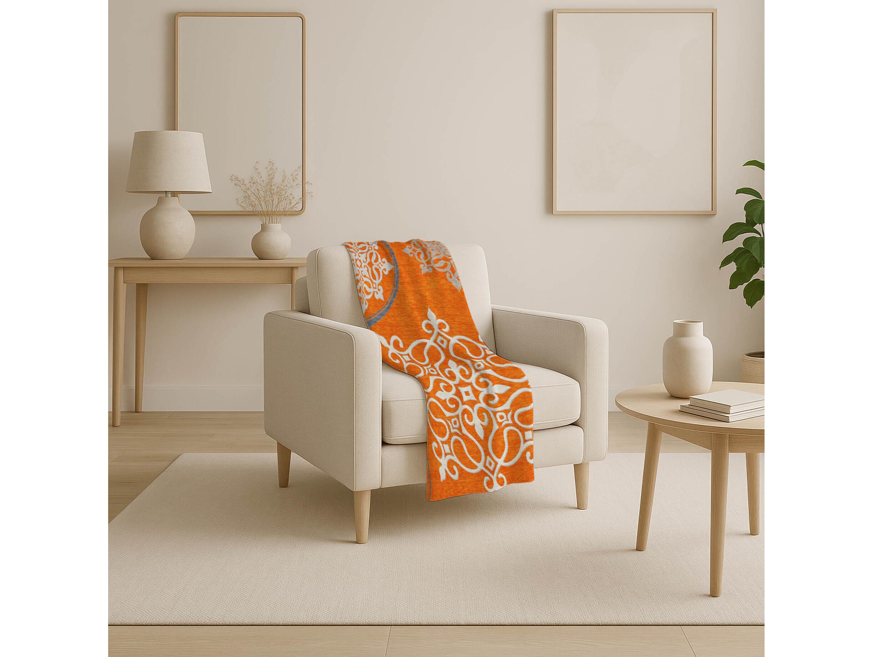 Dalyn Sherpa Orange Polyester Throw