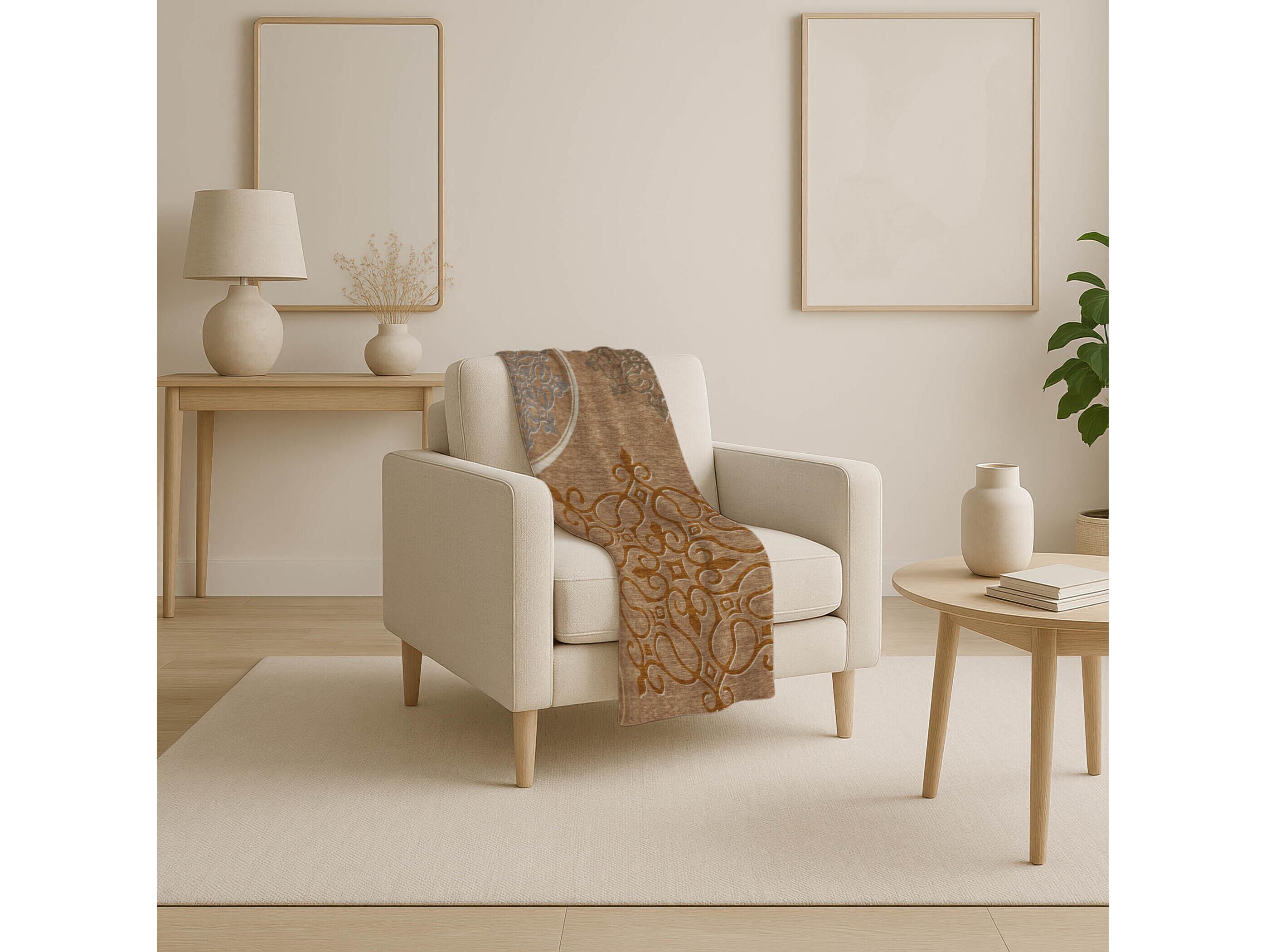 Dalyn Sherpa Orange Polyester Throw