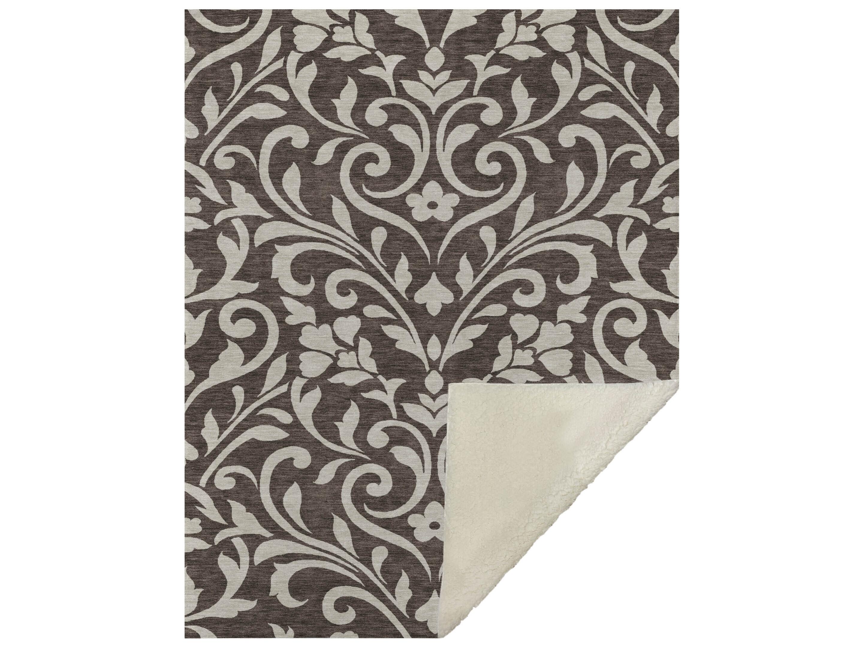 Dalyn Sherpa Brown Polyester Throw