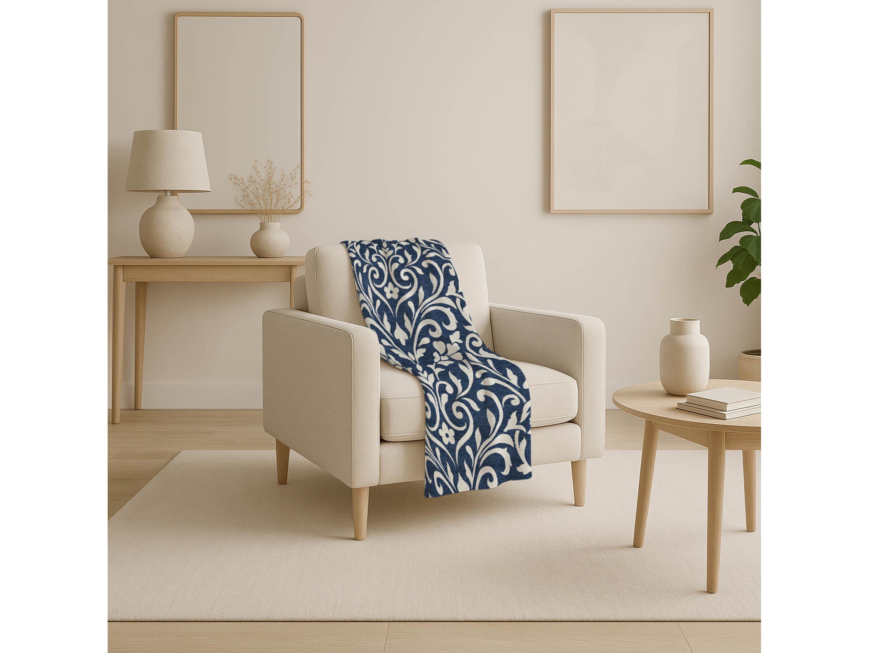 Dalyn Sherpa Blue Polyester Throw