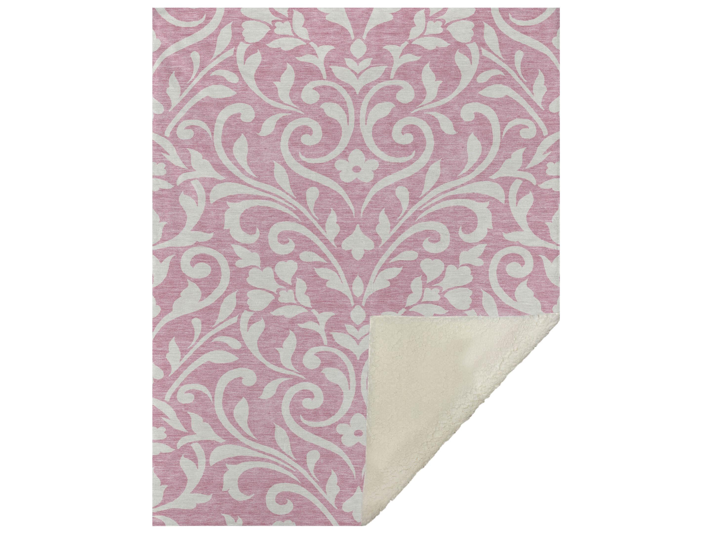 Dalyn Sherpa Pink Polyester Throw