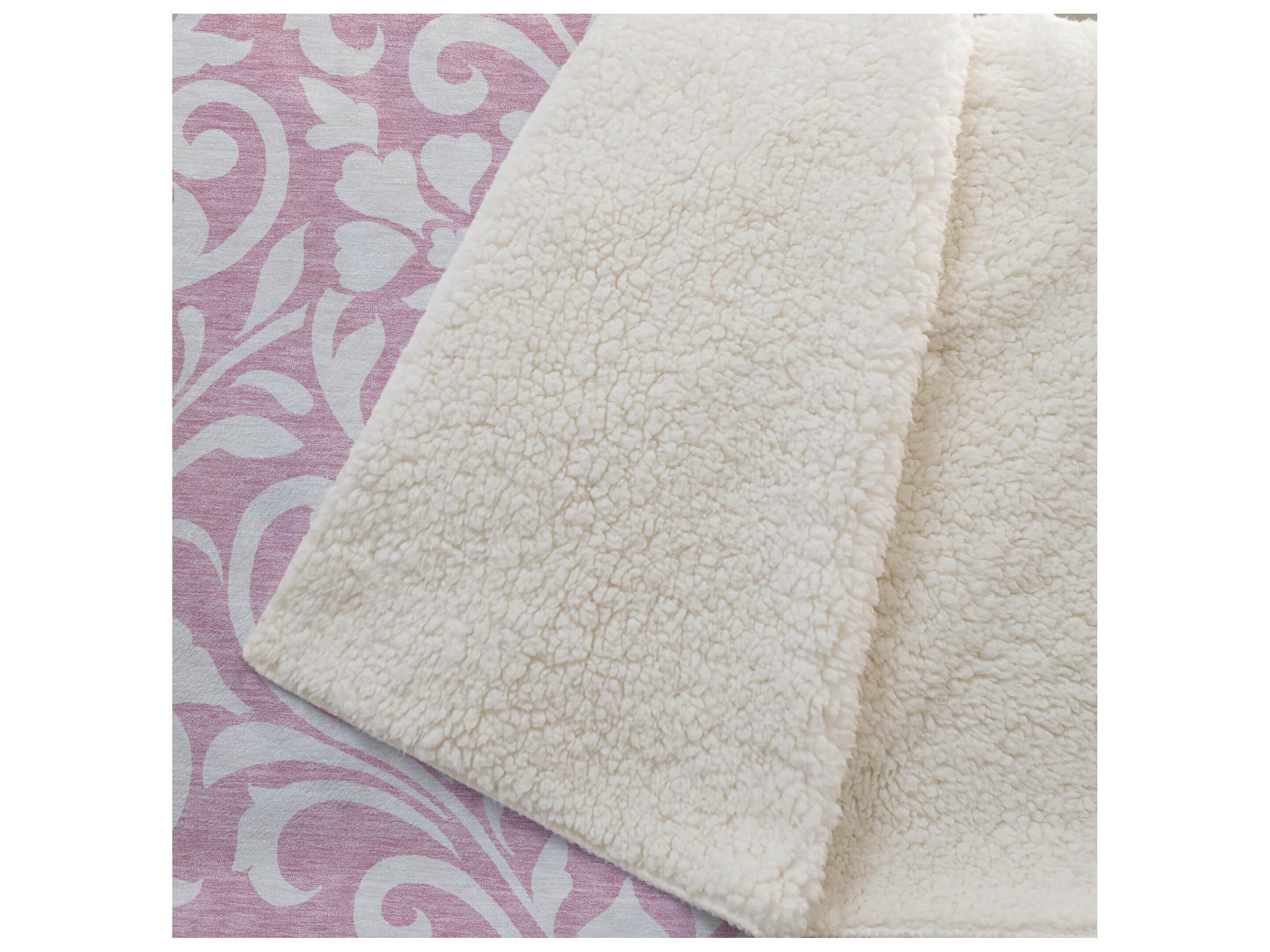 Dalyn Sherpa Pink Polyester Throw