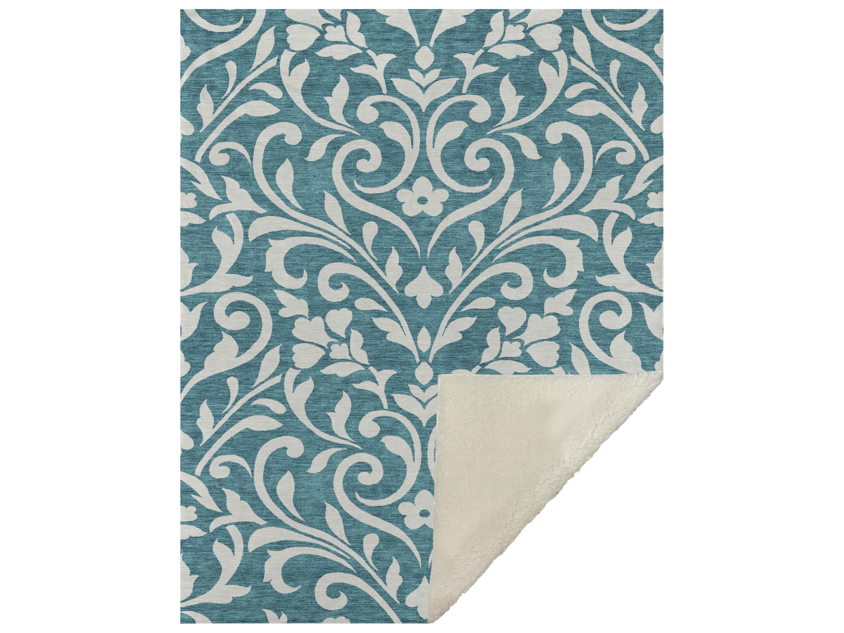 Dalyn Sherpa Teal Polyester Throw