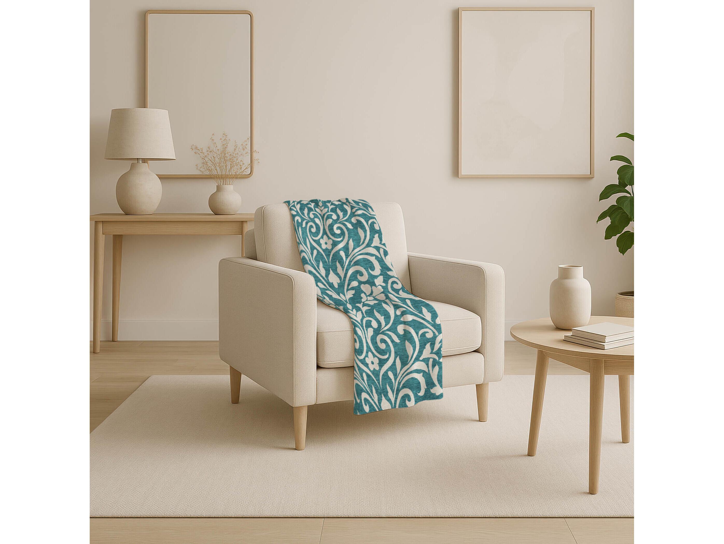 Dalyn Sherpa Teal Polyester Throw