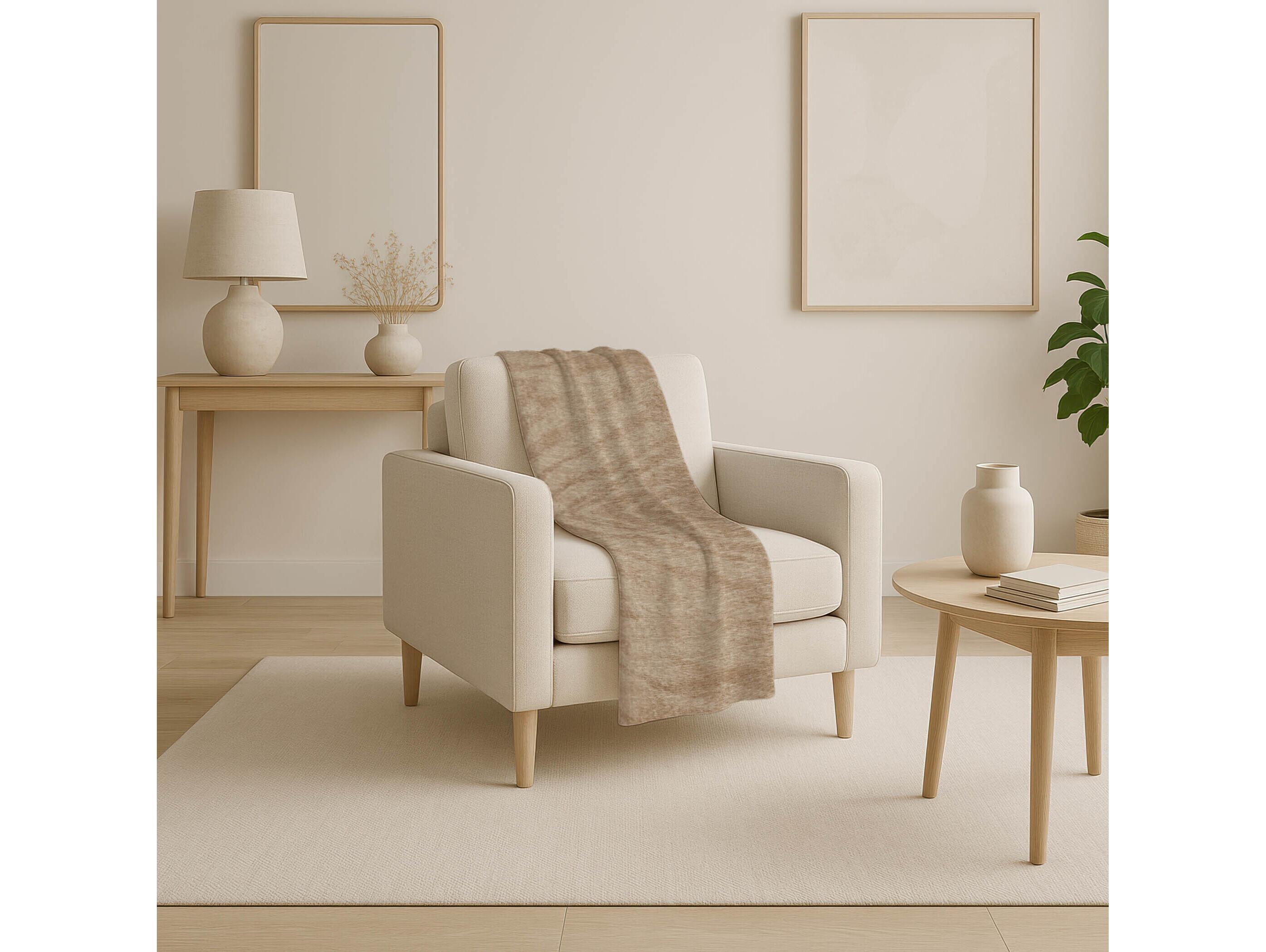 Dalyn Sherpa Brown Polyester Throw