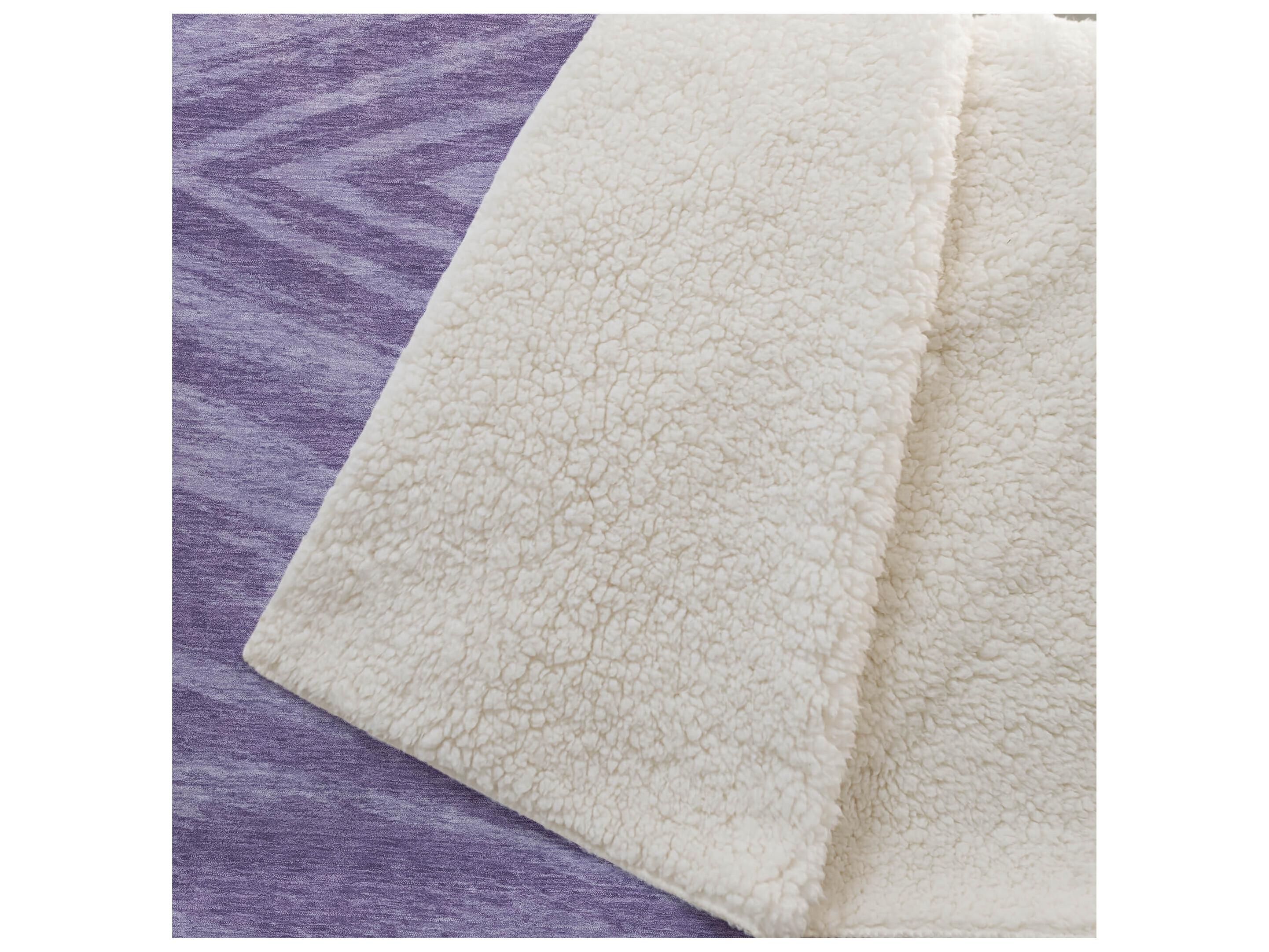 Dalyn Sherpa Purple Polyester Throw