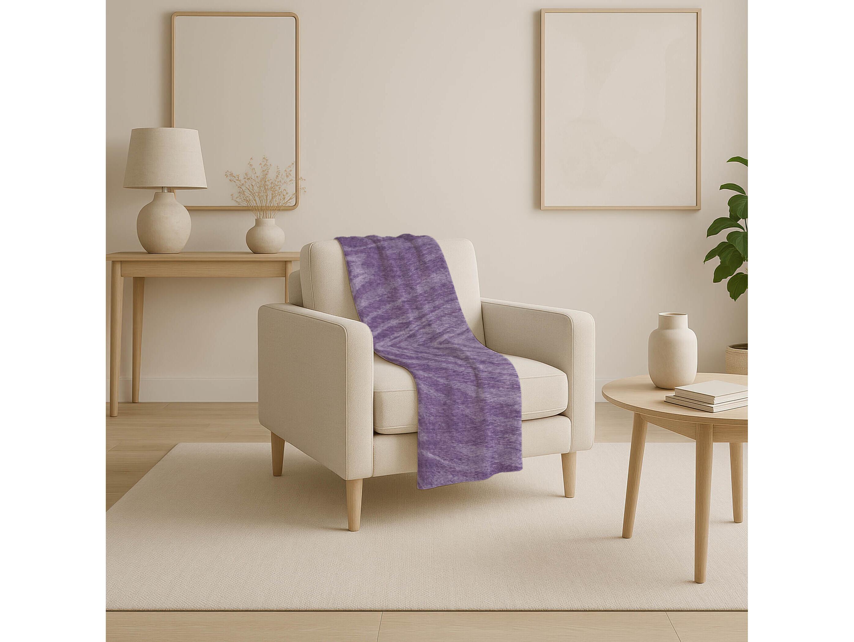 Dalyn Sherpa Purple Polyester Throw