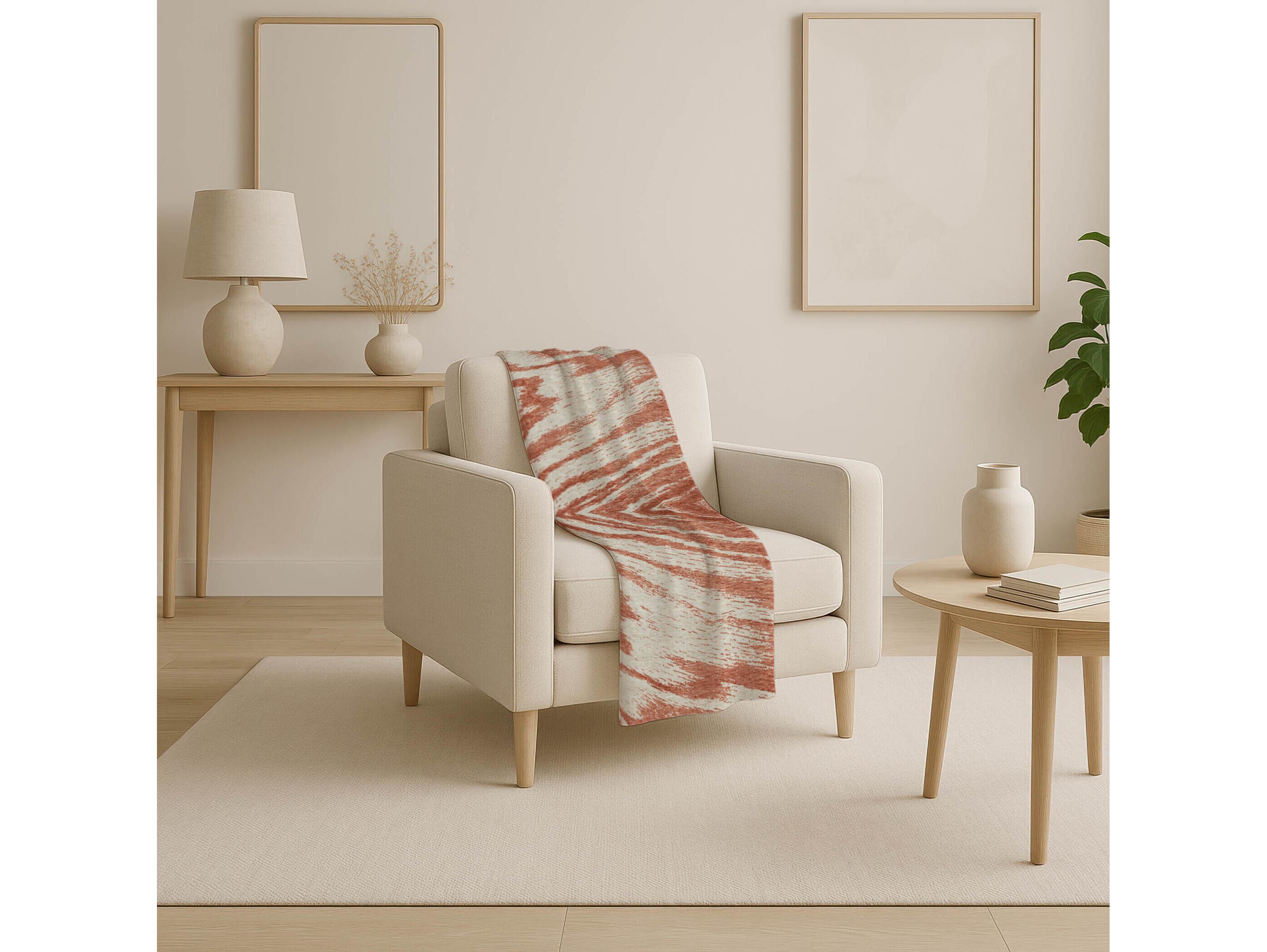 Dalyn Sherpa Orange Polyester Throw