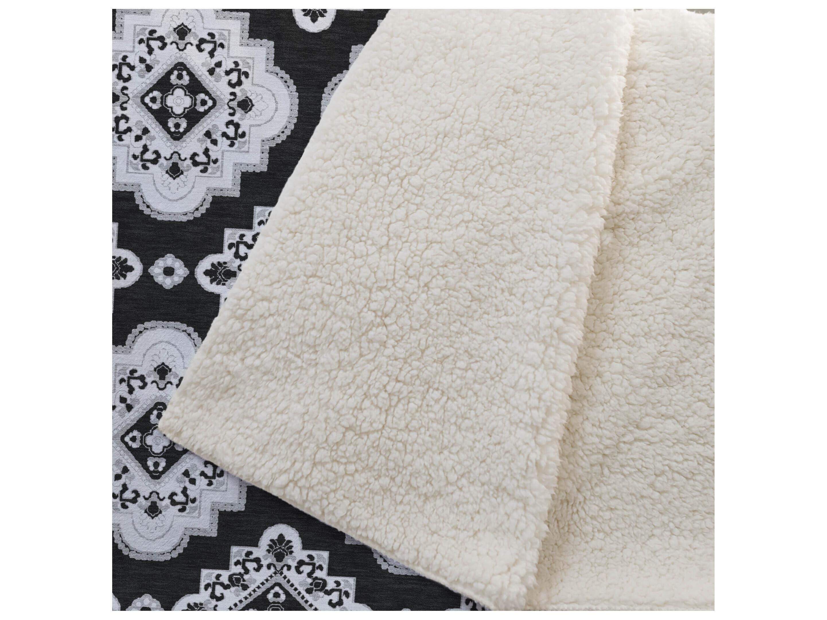 Dalyn Sherpa Black Polyester Throw