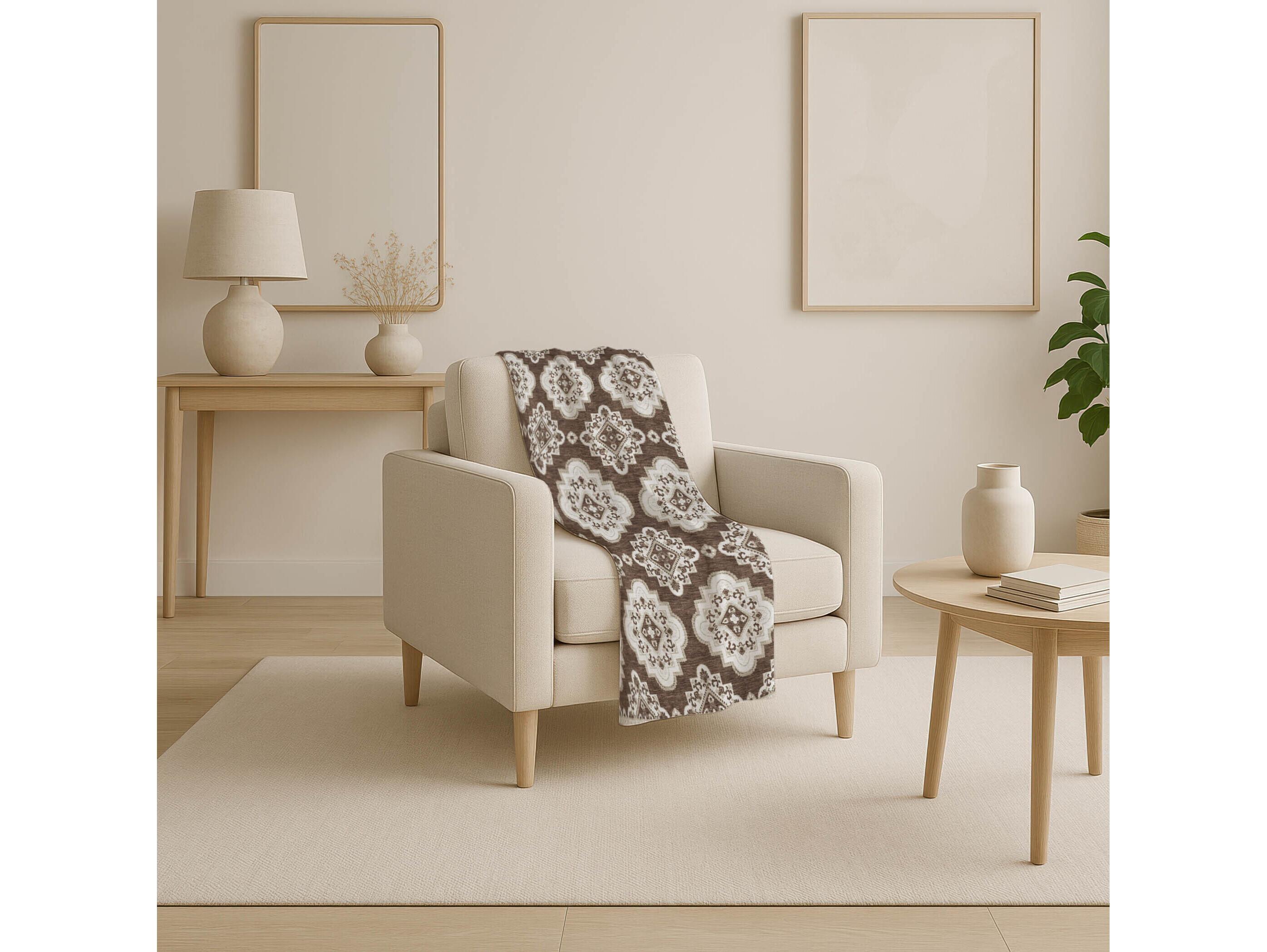 Dalyn Sherpa Brown Polyester Throw