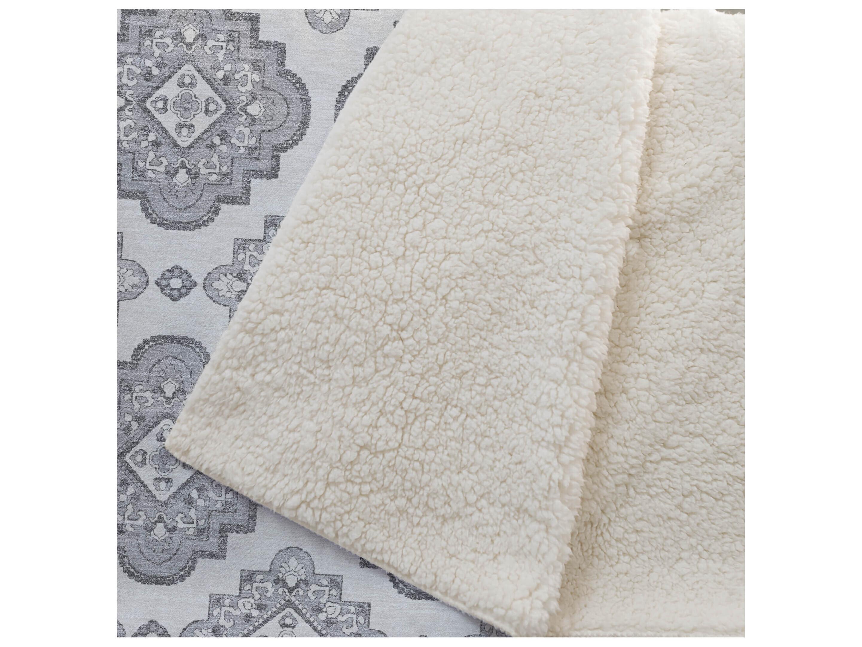 Dalyn Sherpa Gray Polyester Throw